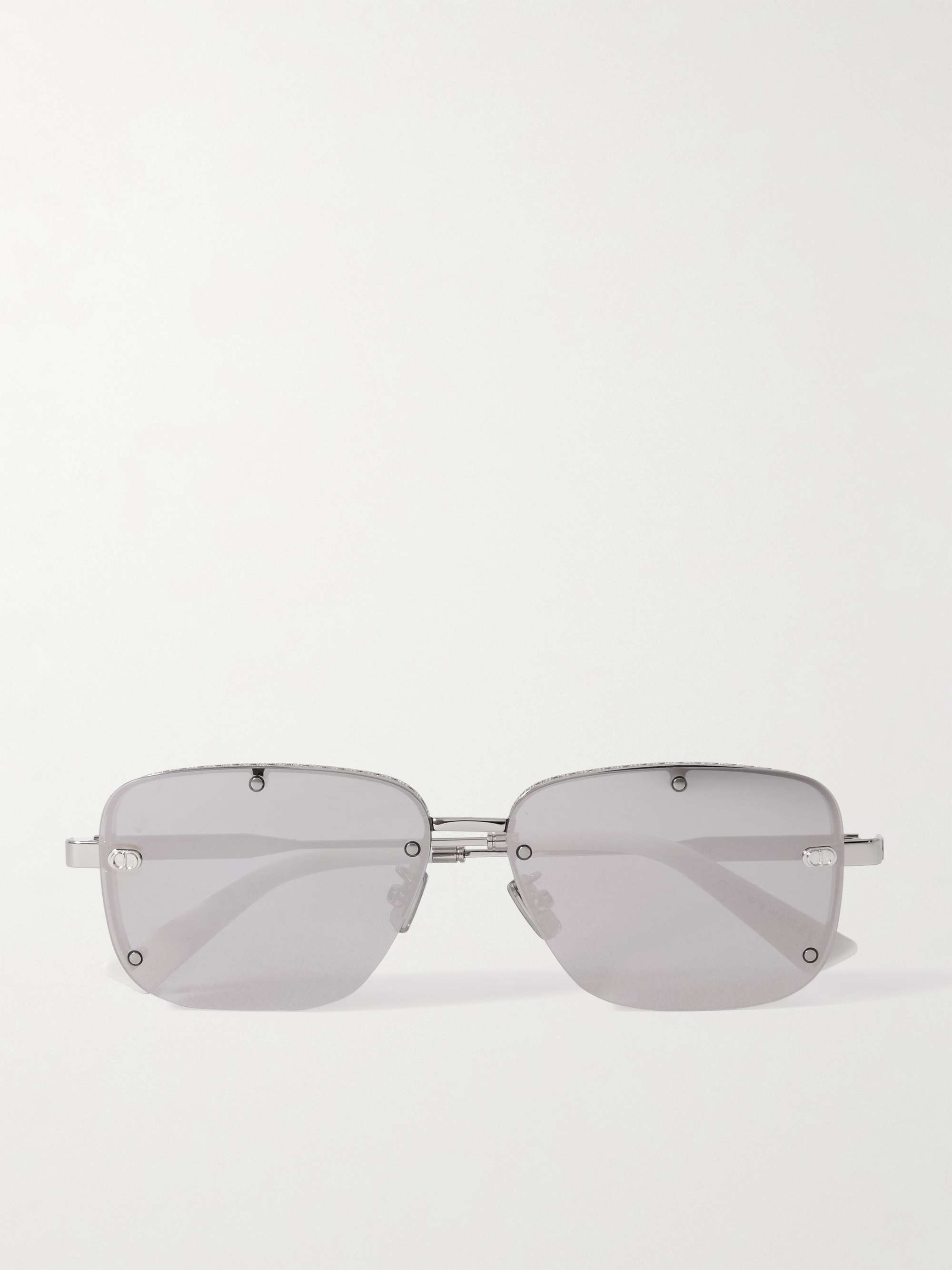 DIOR EYEWEAR NeoDior S4U Rectangle-Frame Gunmetal-Tone Sunglasses for ...