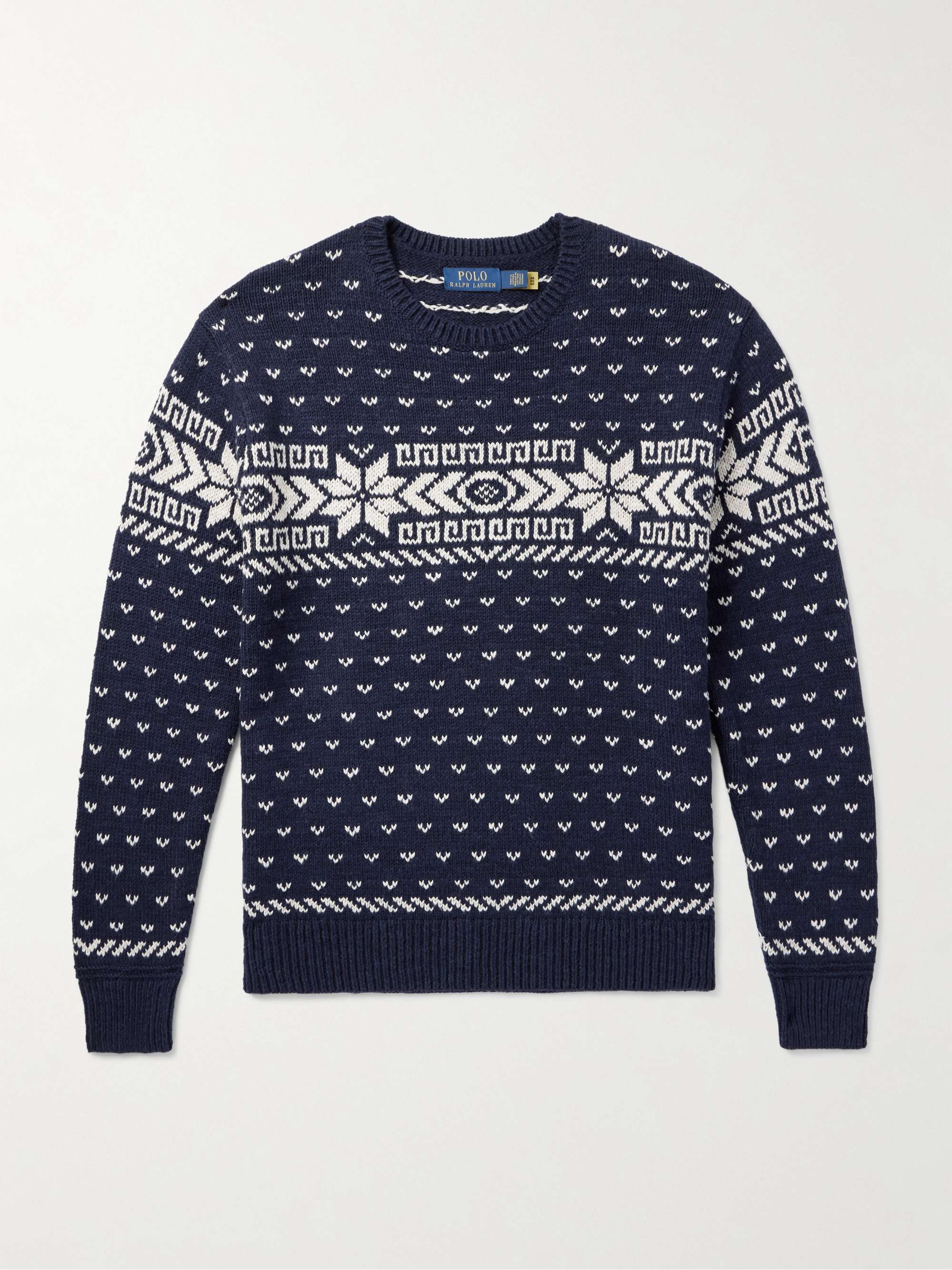 Fair Isle Cotton and Cashmere Blend Sweater