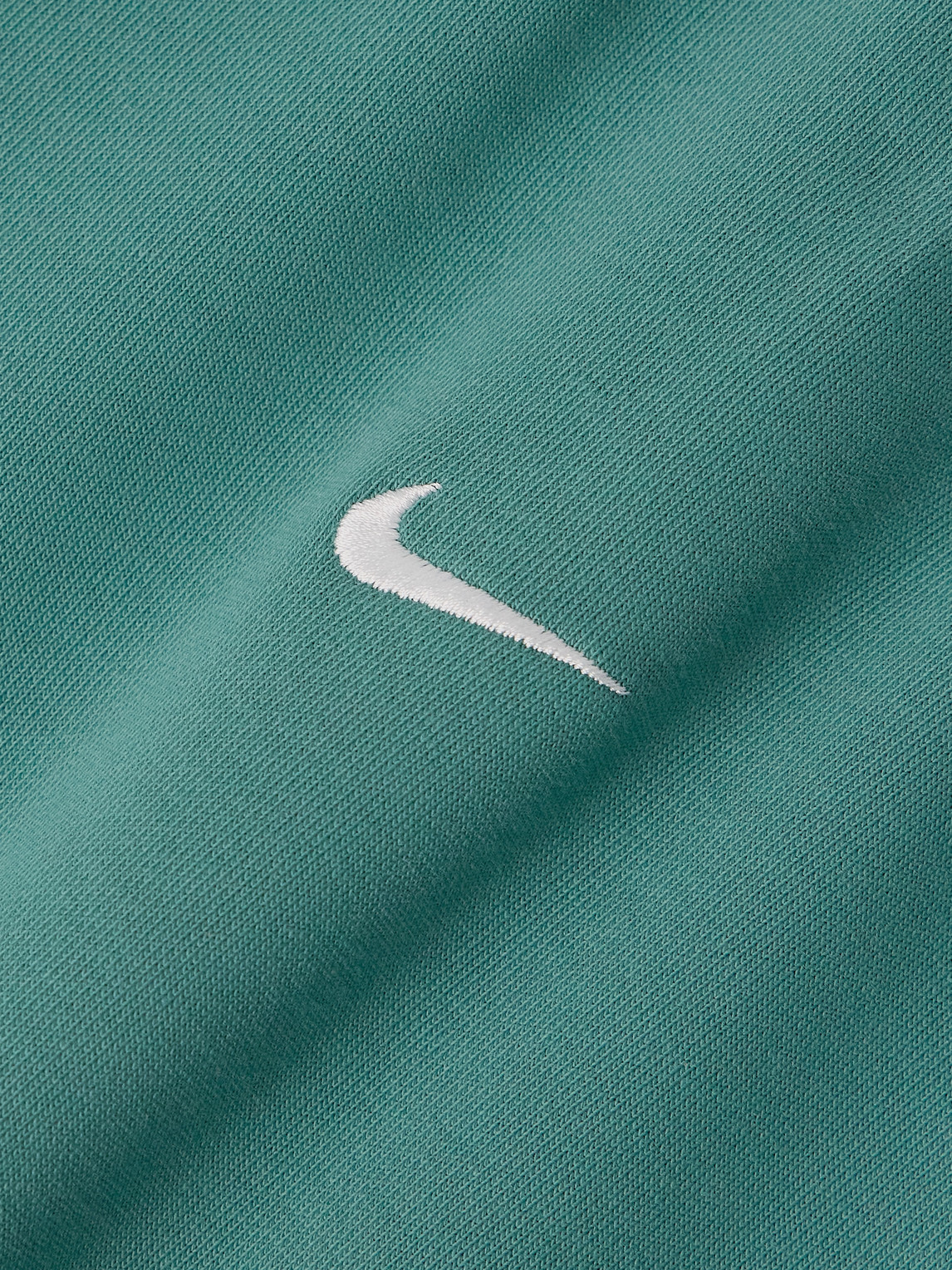 Shop Nike Solo Swoosh Logo-embroidered Cotton-blend Jersey Sweatshirt In Green