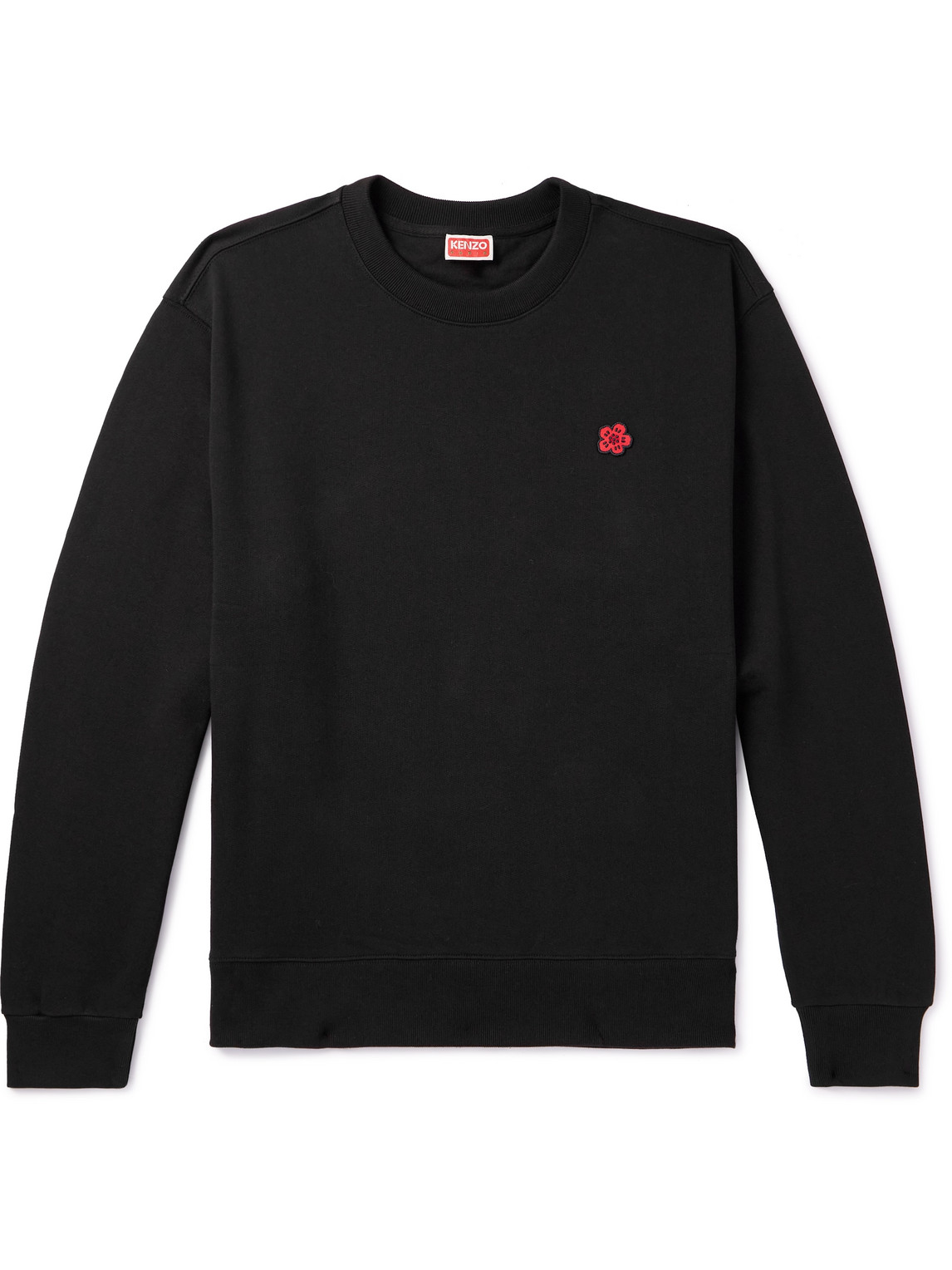 Kenzo Logo-appliquéd Cotton-jersey Sweatshirt In Black