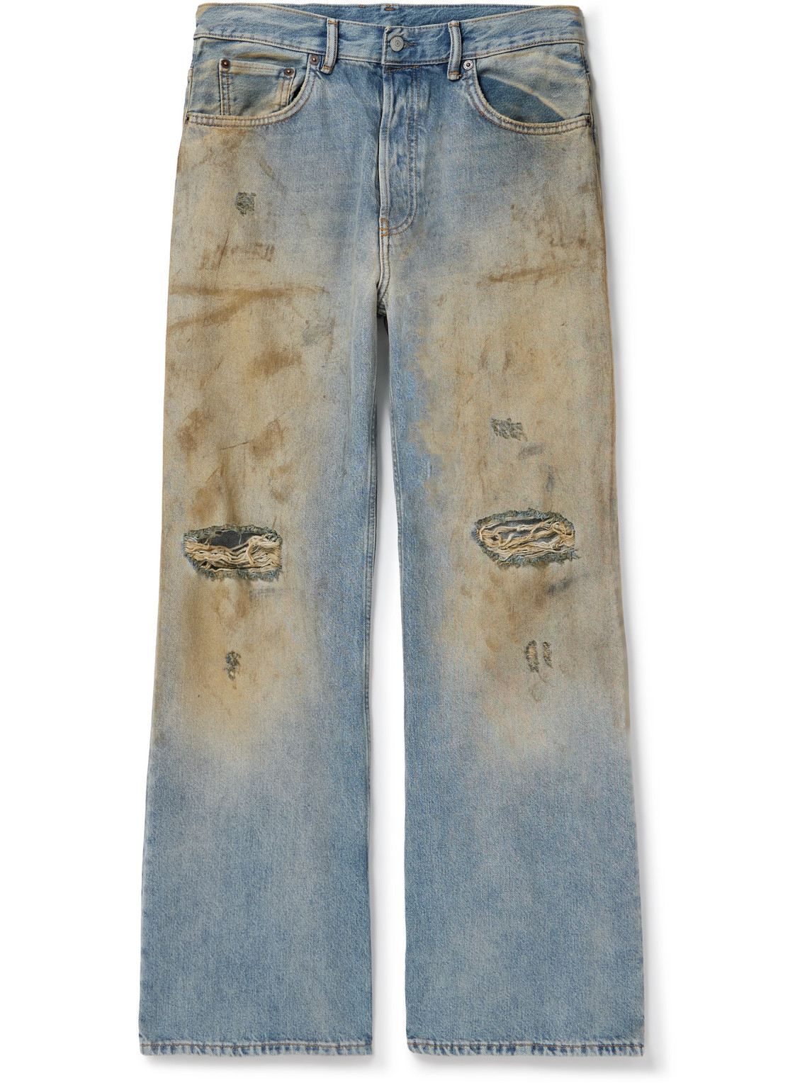 Acne Studios Wide-leg Distressed Jeans In Blue