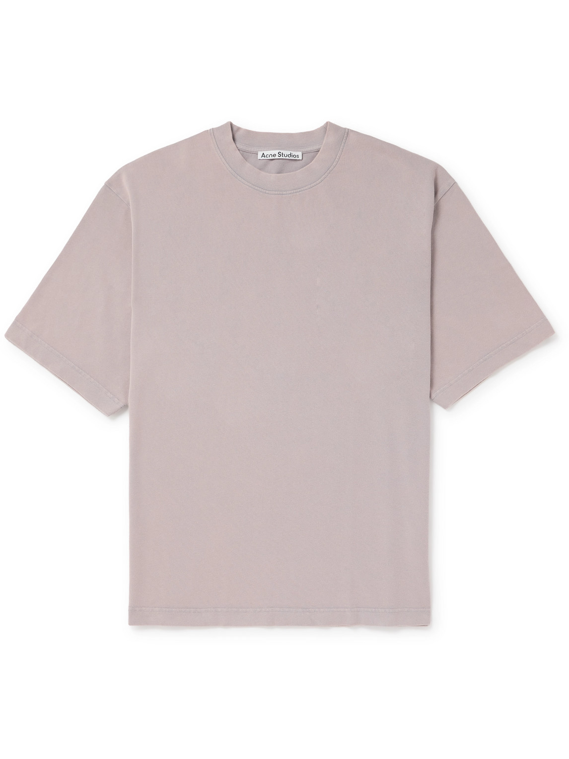 Acne Studios Logo-appliquéd Garment-dyed Cotton-jersey T-shirt In Purple