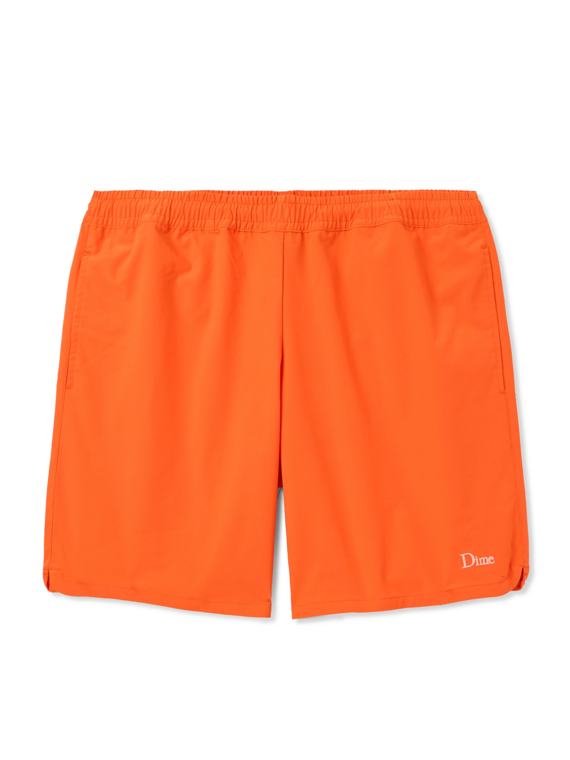 Dime Classic Straight-leg Logo-embroidered Canvas Shorts In Orange
