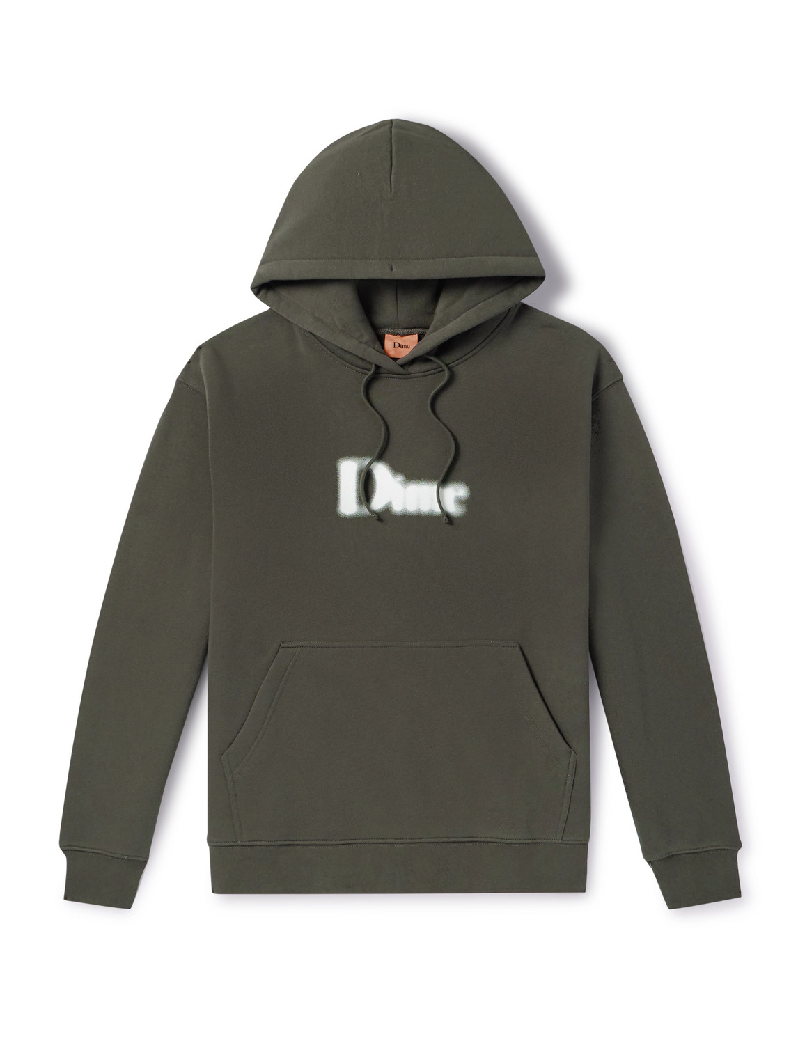 Dime Classic Blurry Logo-print Cotton-blend Jersey Hoodie In Green