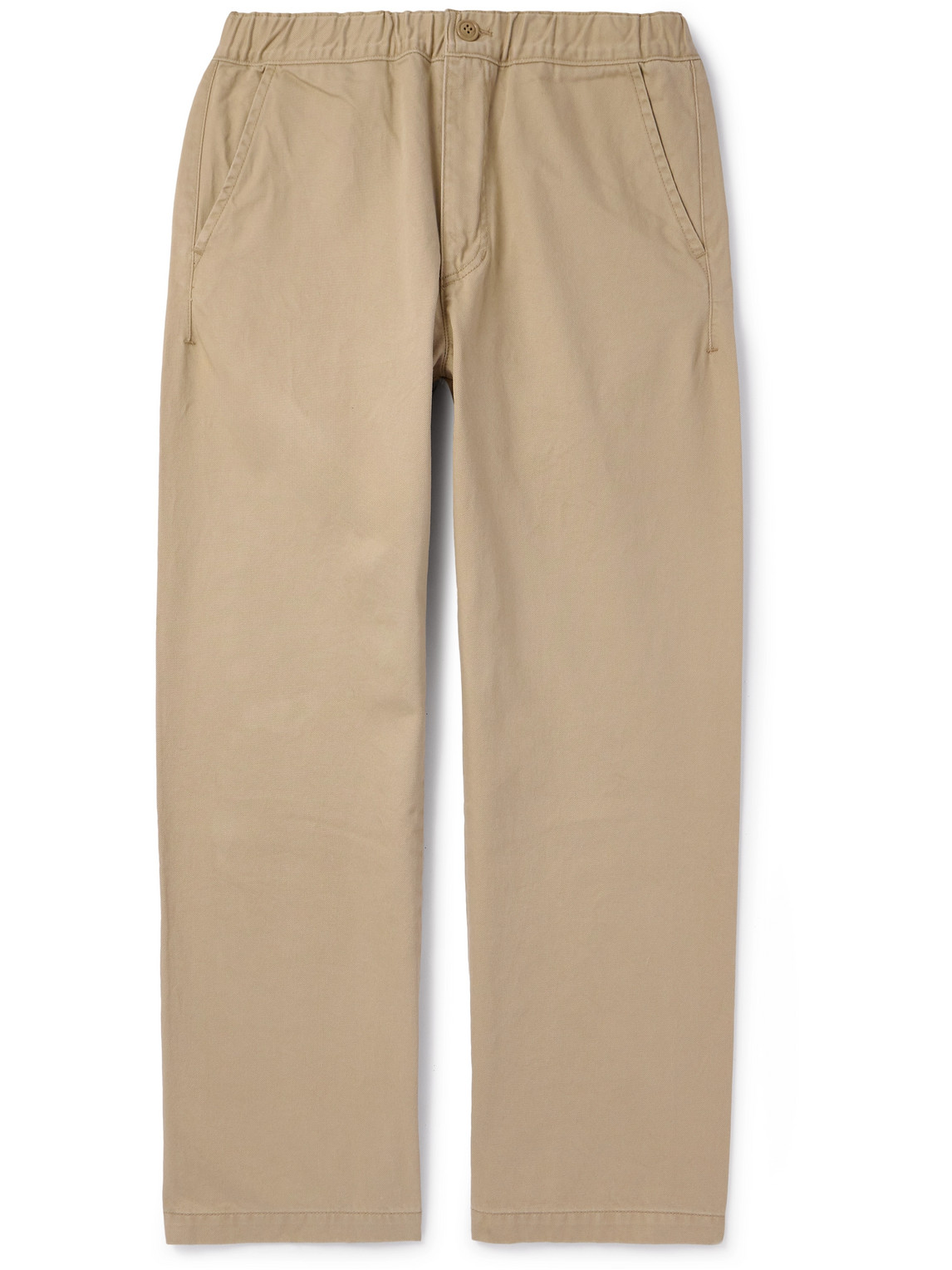 Remi Relief Straight-leg Cotton-twill Trousers In Neutrals