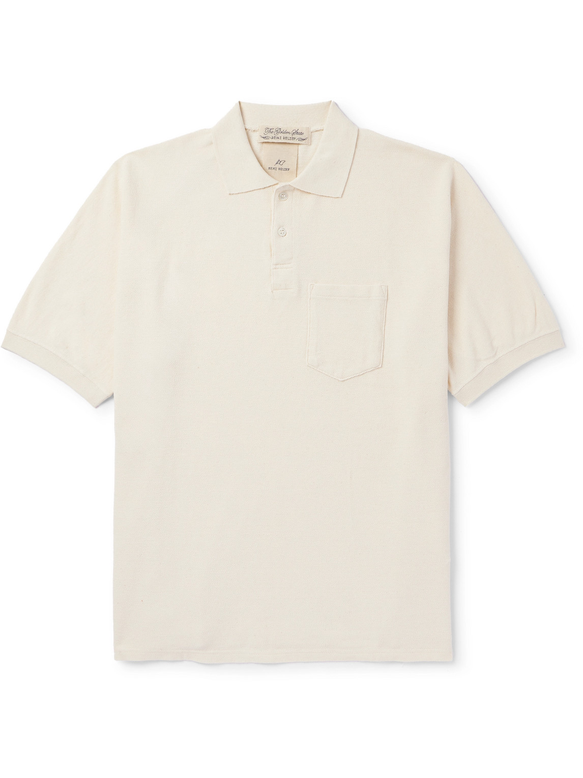 Remi Relief Cotton-piqué Polo Shirt In Neutrals