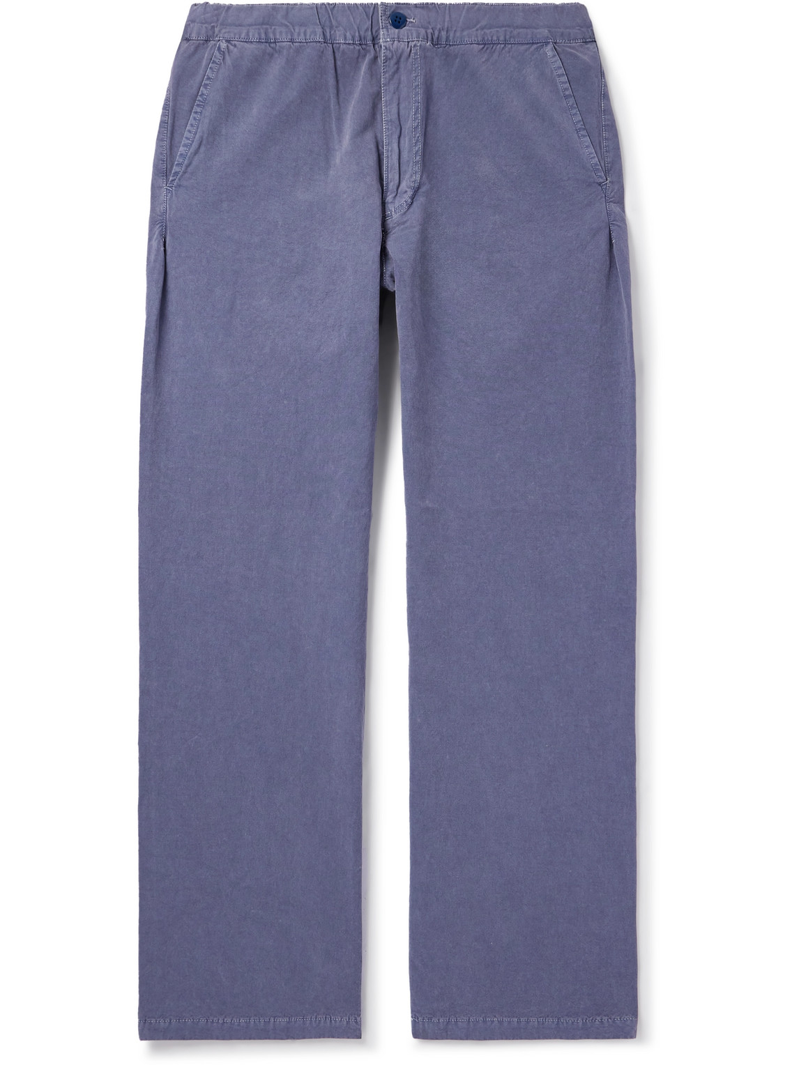 Remi Relief Straight-leg Cotton-canvas Trousers In Blue