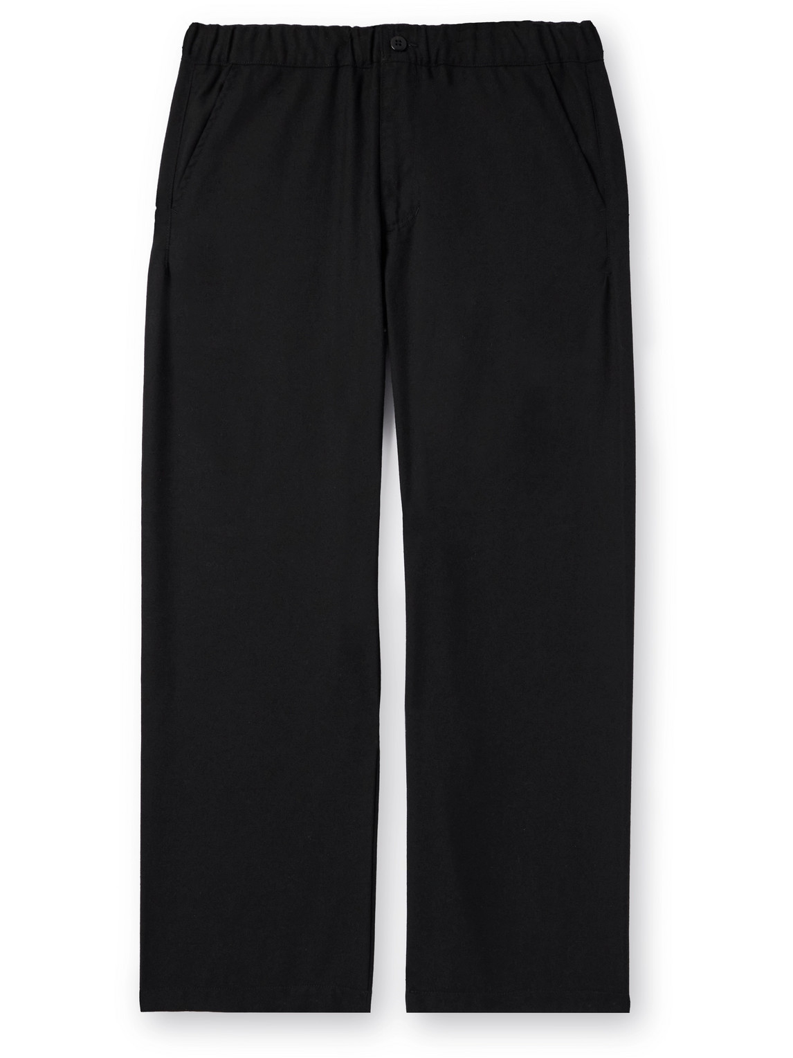 Remi Relief Straight-leg Twill Trousers In Black