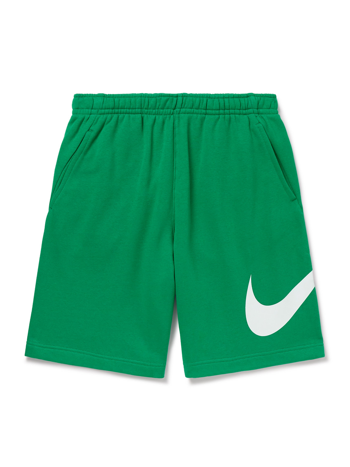 Nike Sportswear Club Straight-leg Cotton-blend Jersey Shorts In Green