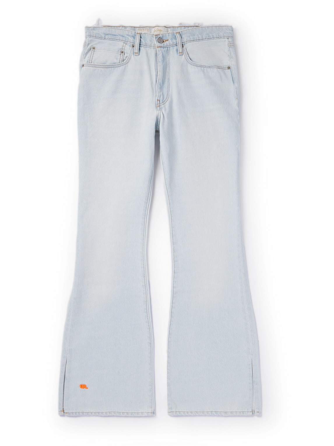 Erl Levi's Slim-fit Bootcut Distressed Jeans In Blue