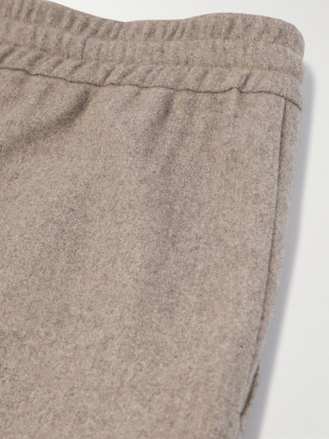 Shop Fear Of God Wide-leg Pleated Logo-appliquéd Virgin Wool Drawstring Trousers In Brown