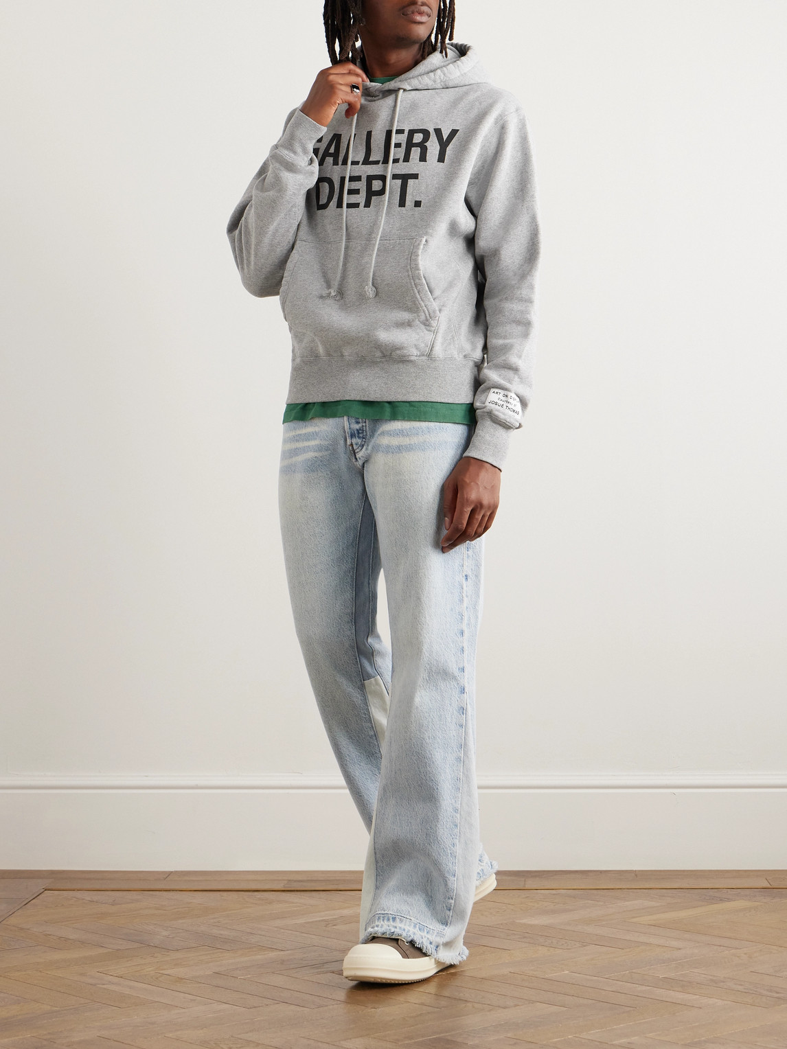 Shop Gallery Dept. Logo-print Appliquéd Cotton-jersey Hoodie In Gray