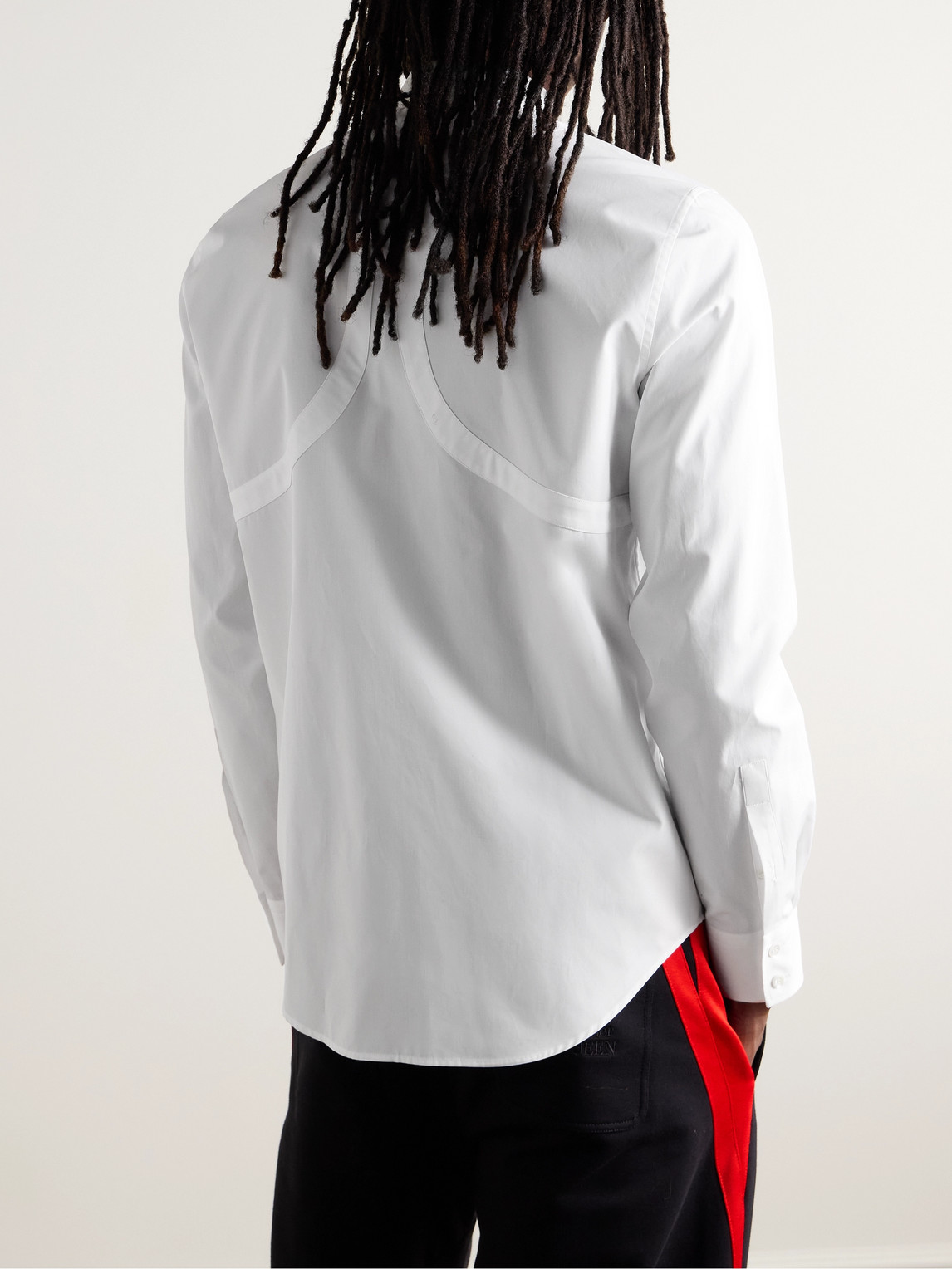 Shop Alexander Mcqueen Harness-detailed Cotton-poplin Shirt In White
