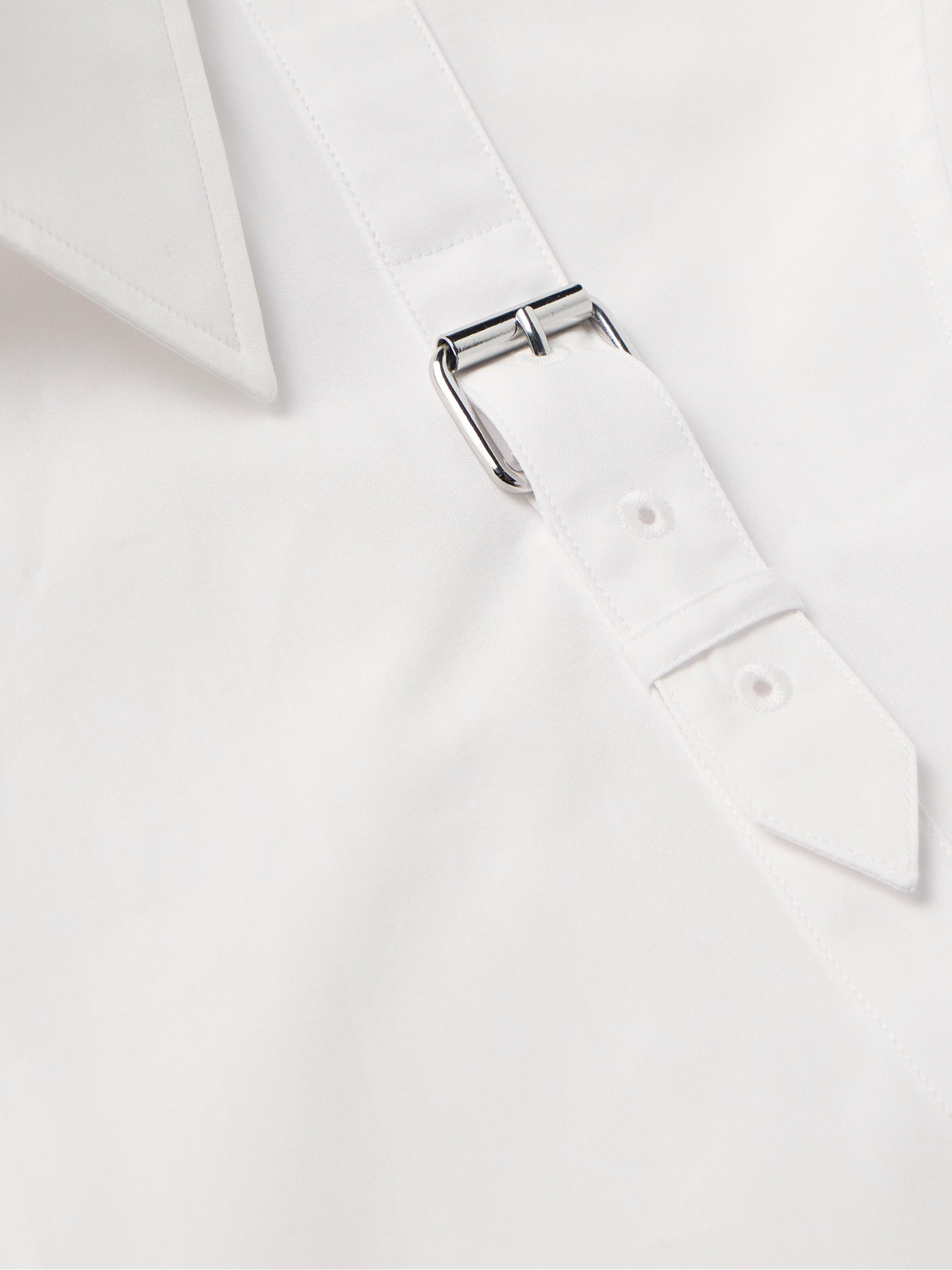 Shop Alexander Mcqueen Harness-detailed Cotton-poplin Shirt In White
