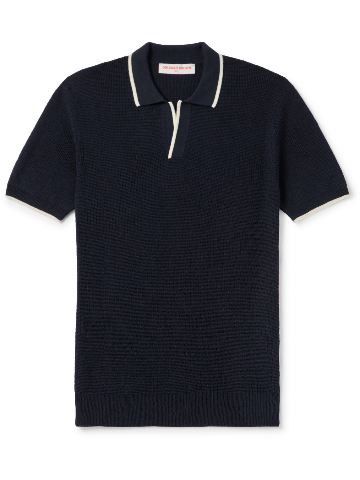 Orlebar Brown Horton Merino Wool Polo Shirt In Blue