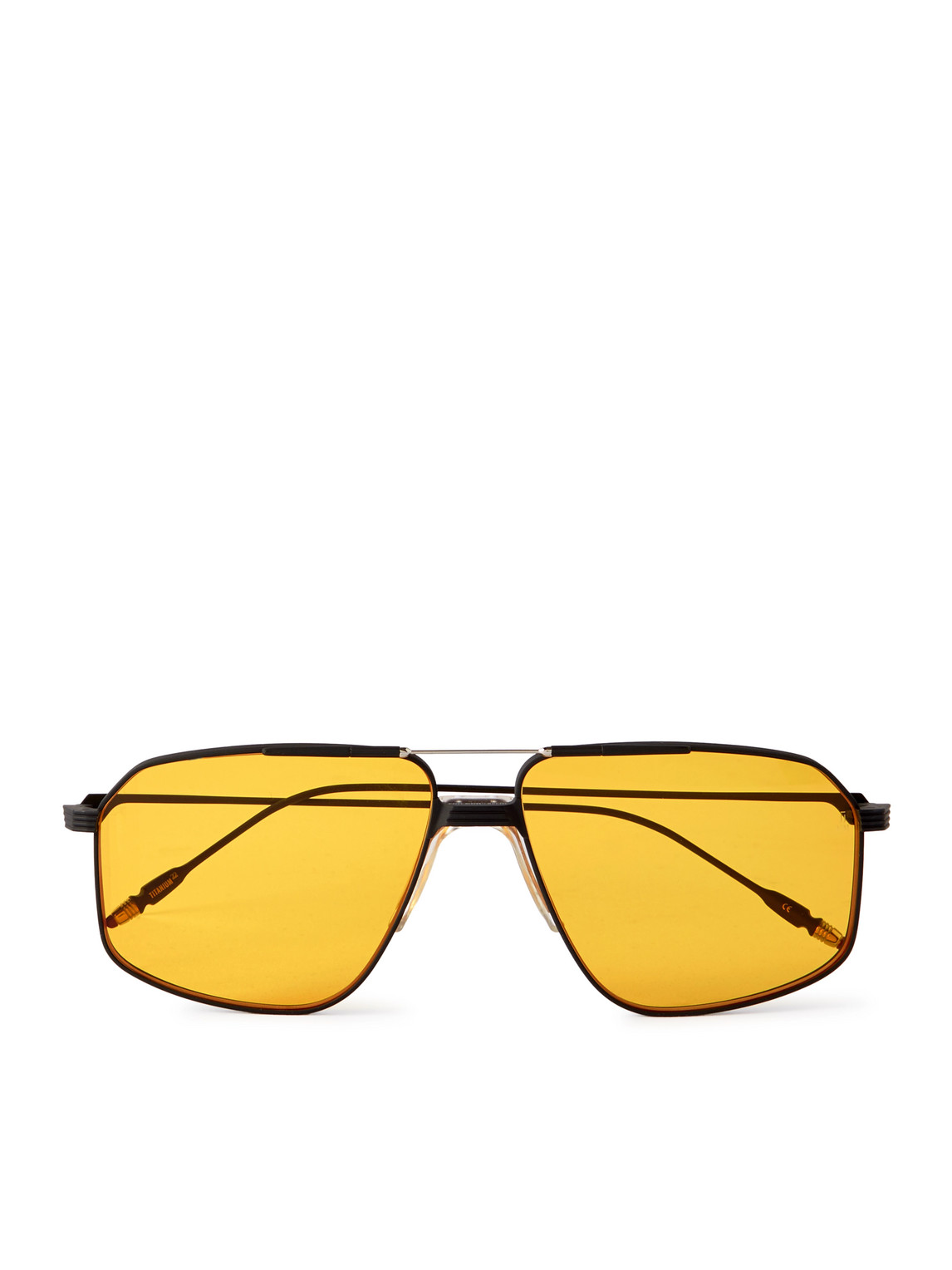 Jacques Marie Mage Jagger Aviator-style Titanium Sunglasses In Yellow