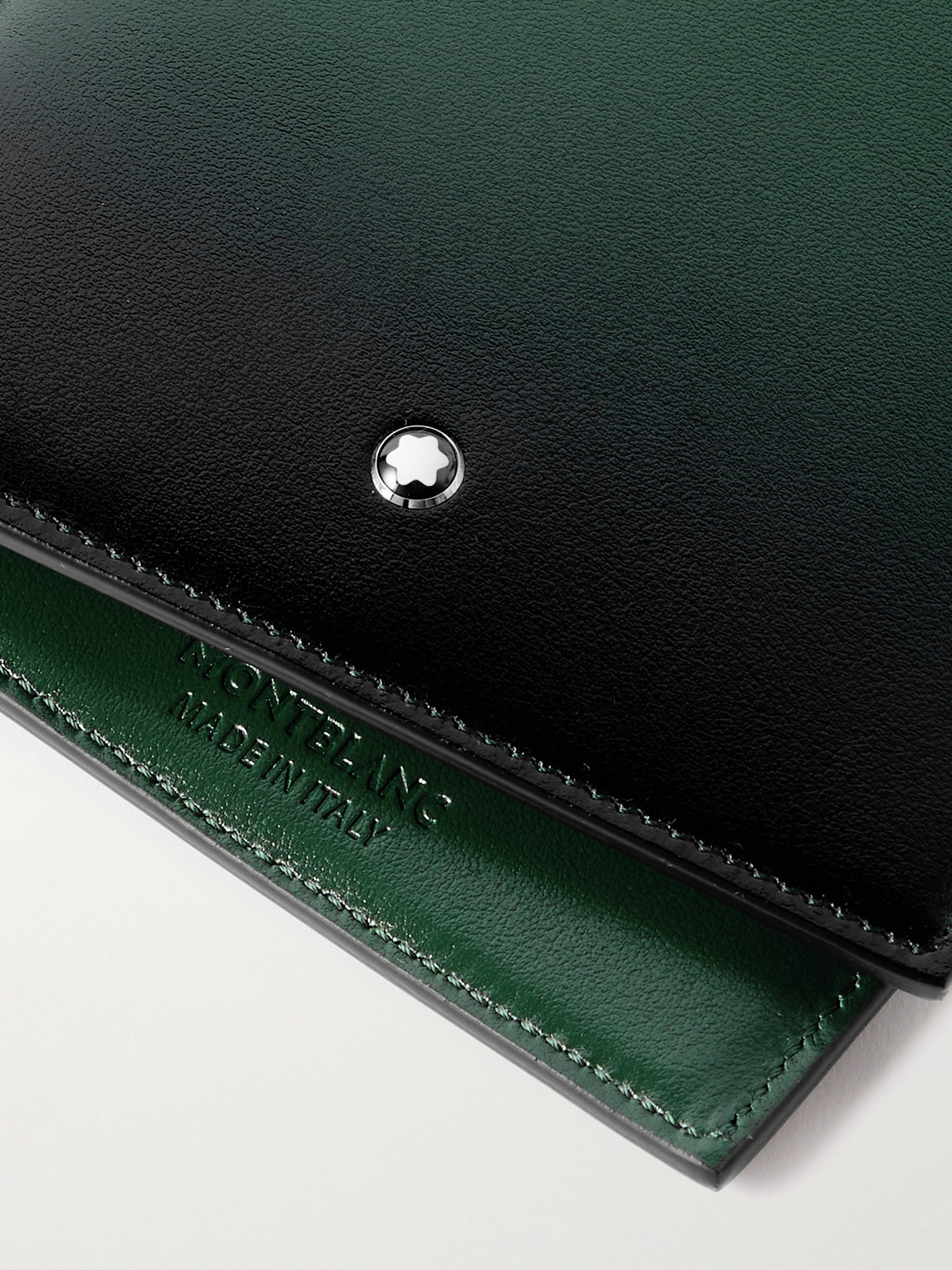 Shop Montblanc Meisterstück Dégradé Leather Billfold Wallet In Green