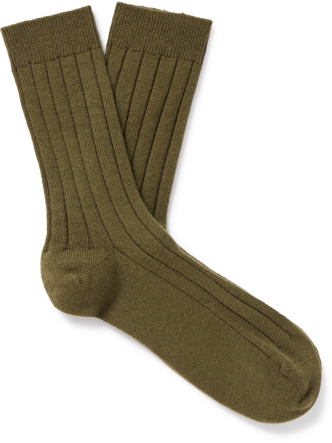 Ribbed Cashmere-Blend Socks