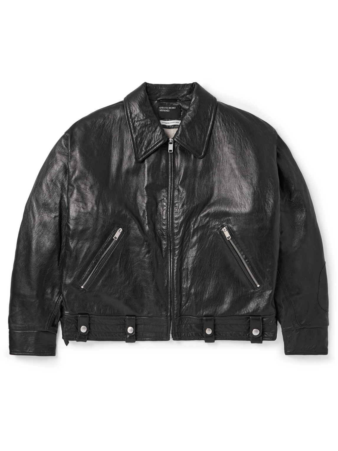 Glossed-Leather Biker Jacket