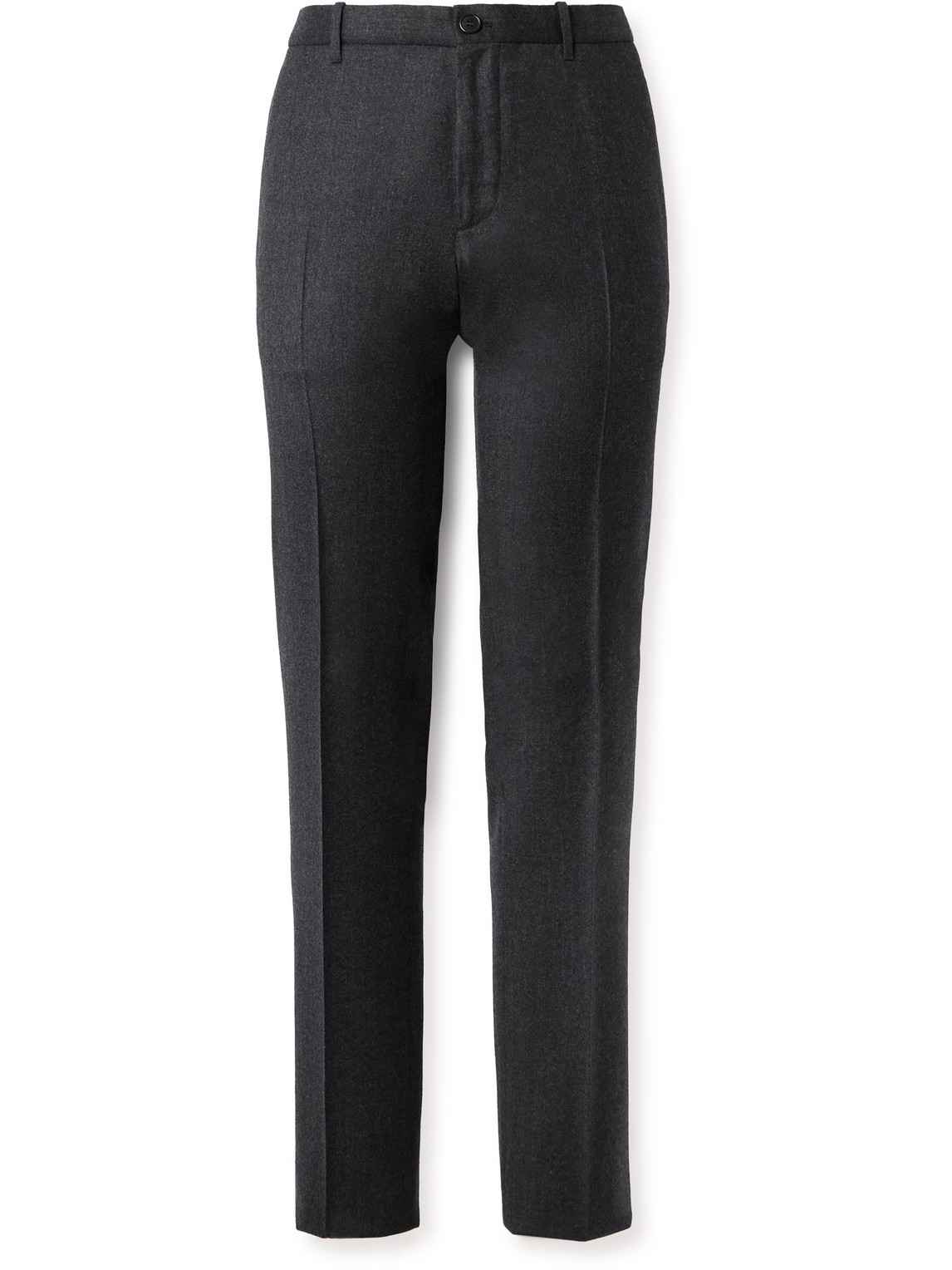 Incotex Straight-leg Brushed-wool Trousers In Gray