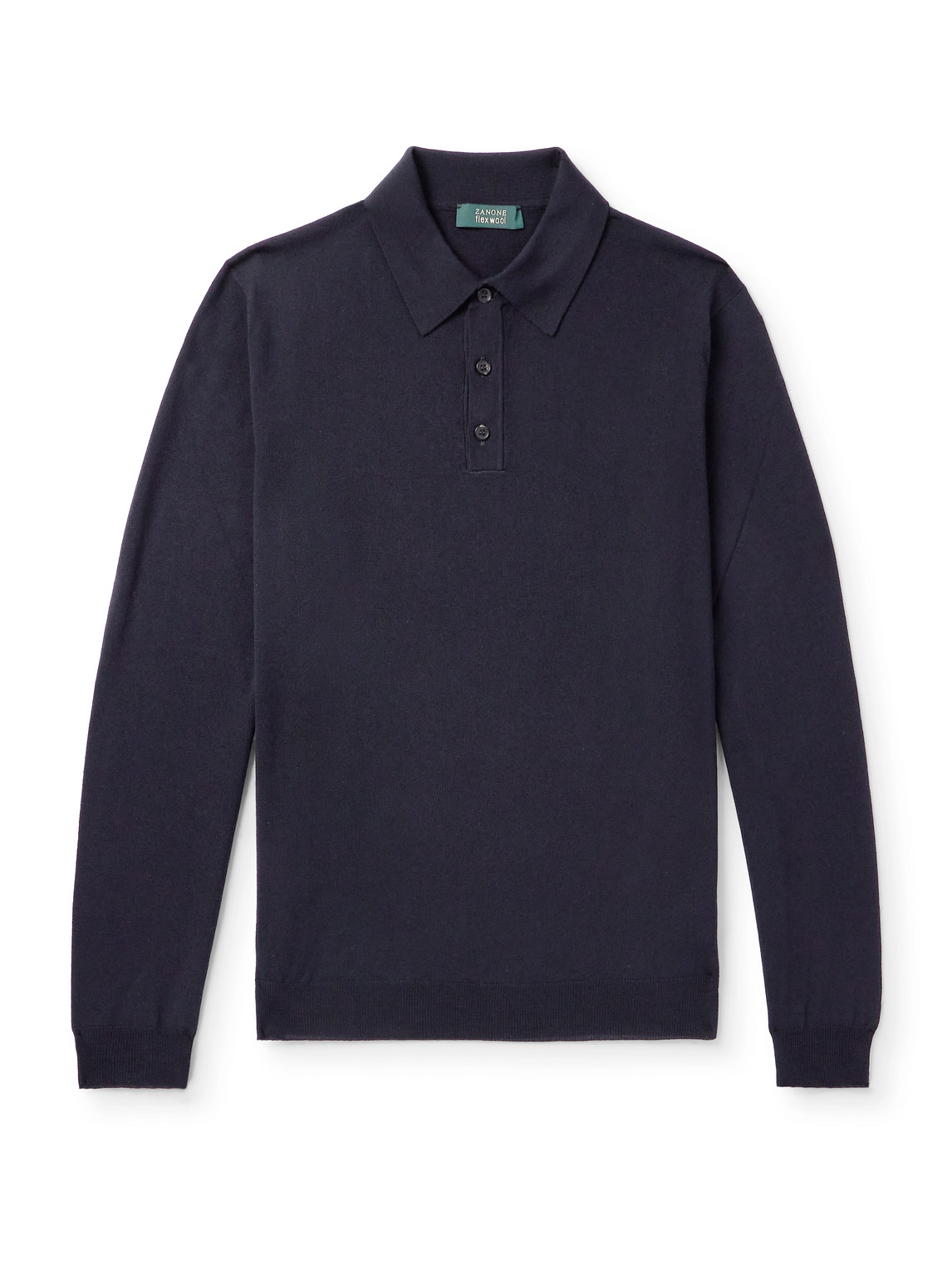 Incotex Wool-blend Polo Shirt In Blue