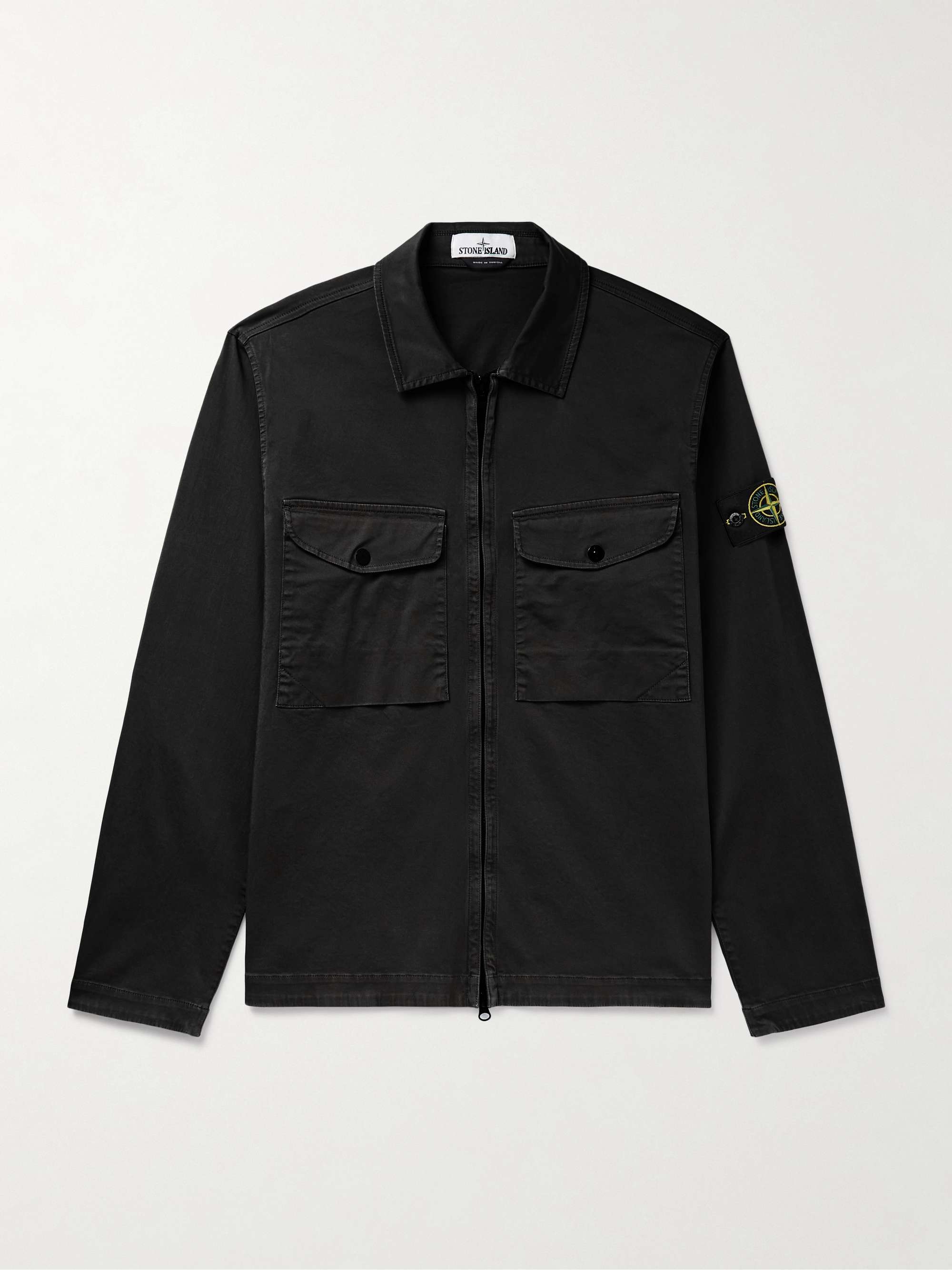 STONE ISLAND コットンコーデュロイ オーバーシャツ ロゴアップリケ付き | ミスターポーター