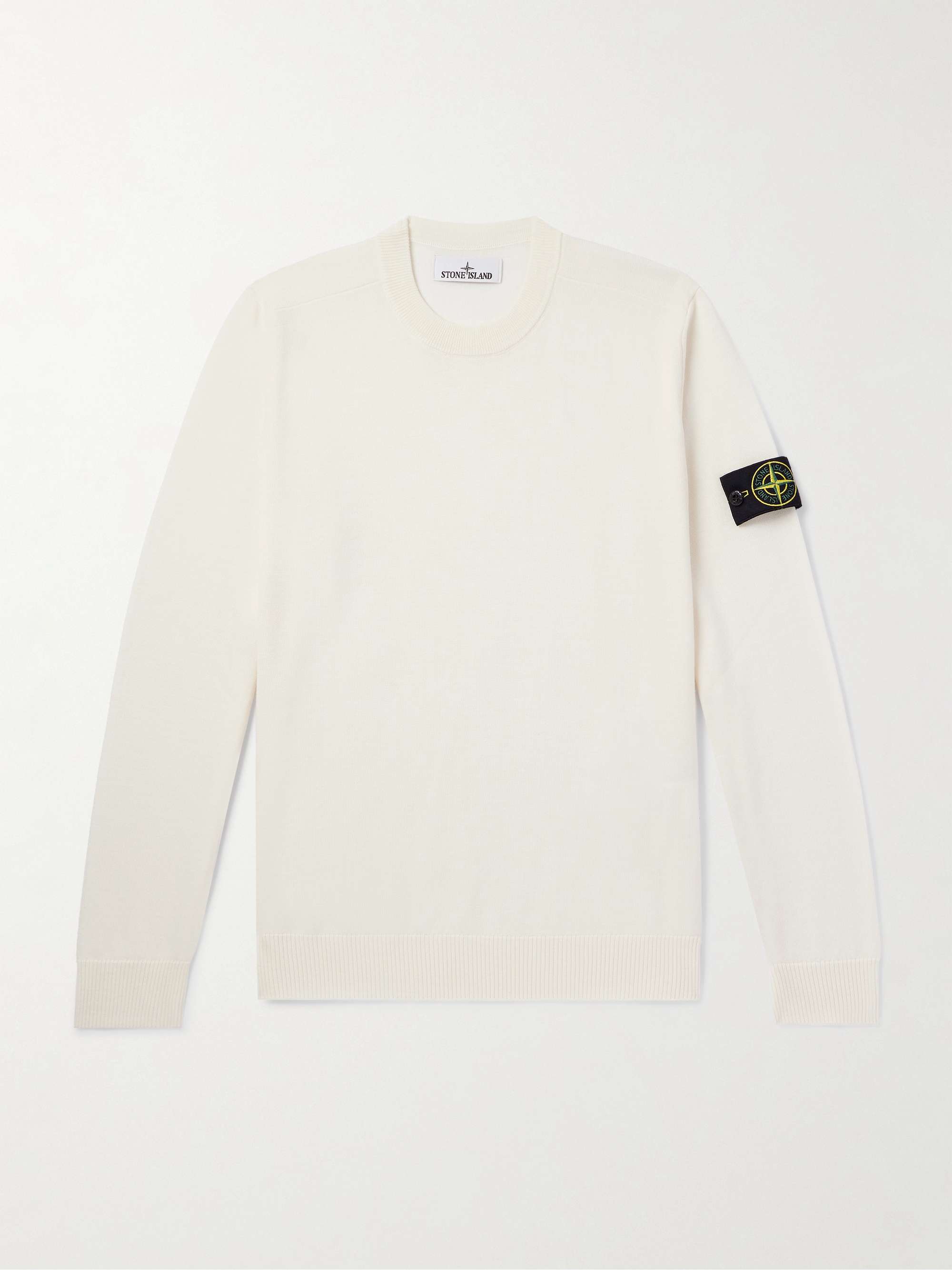 Stone island white jumper mens online