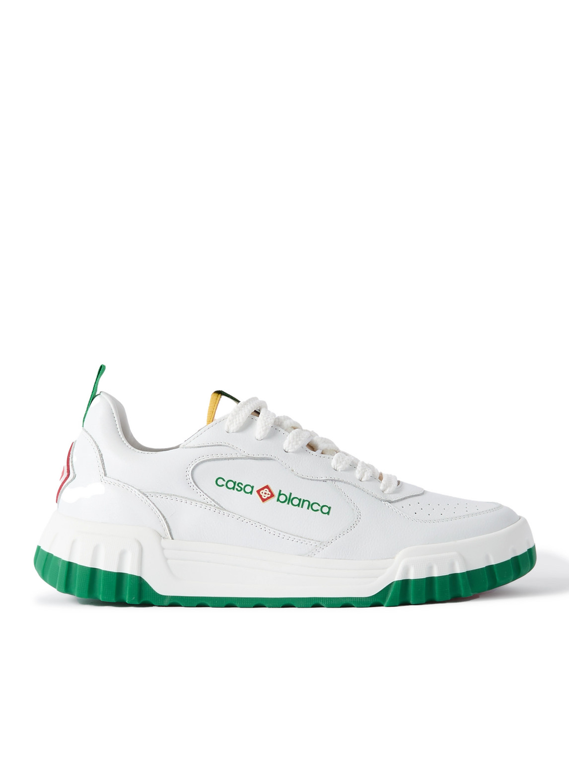 Casablanca The Court Logo-appliquéd Leather Sneakers In White