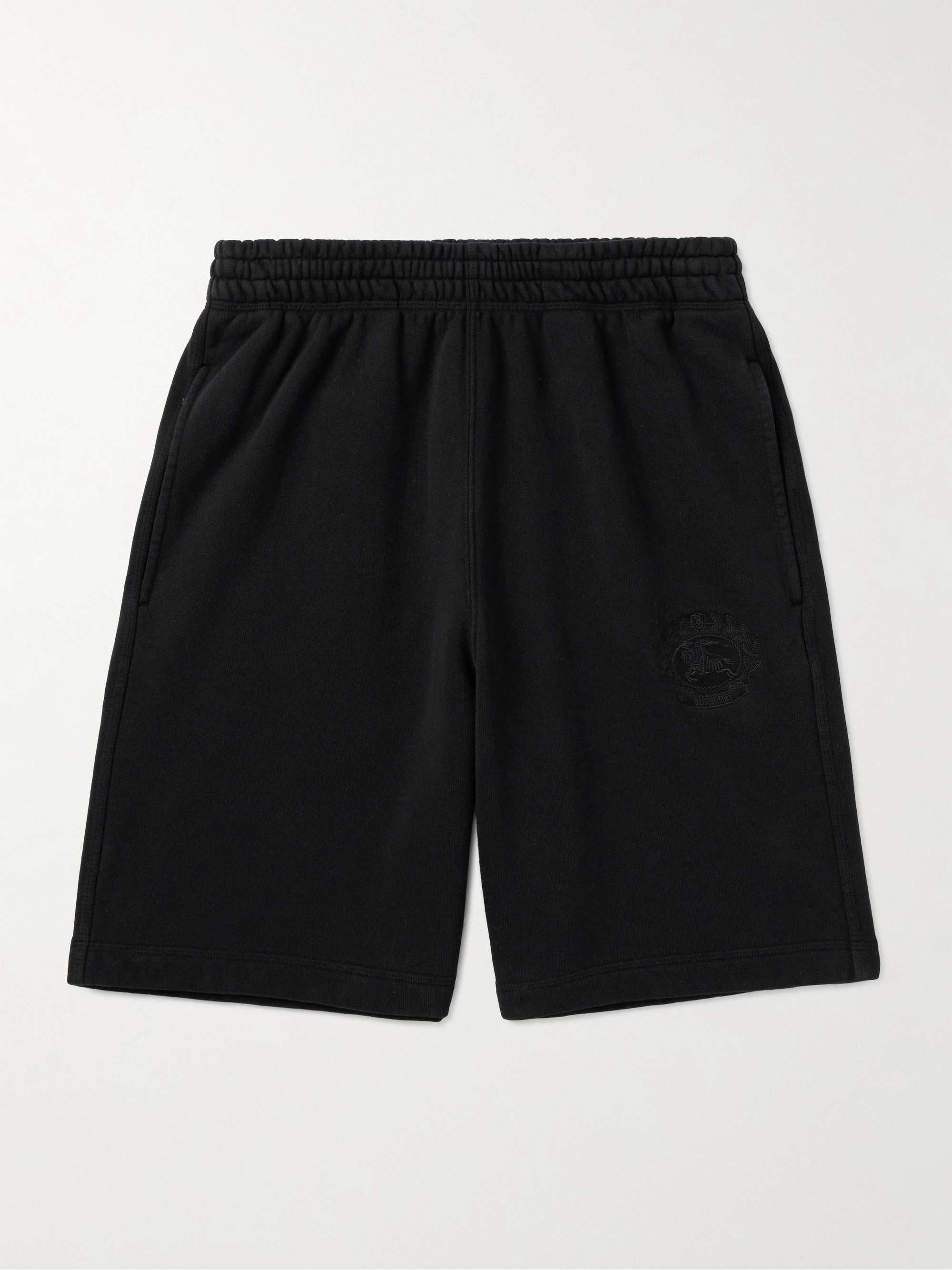 BURBERRY Straight Leg Logo Embroidered Cotton Jersey Shorts for Men MR PORTER