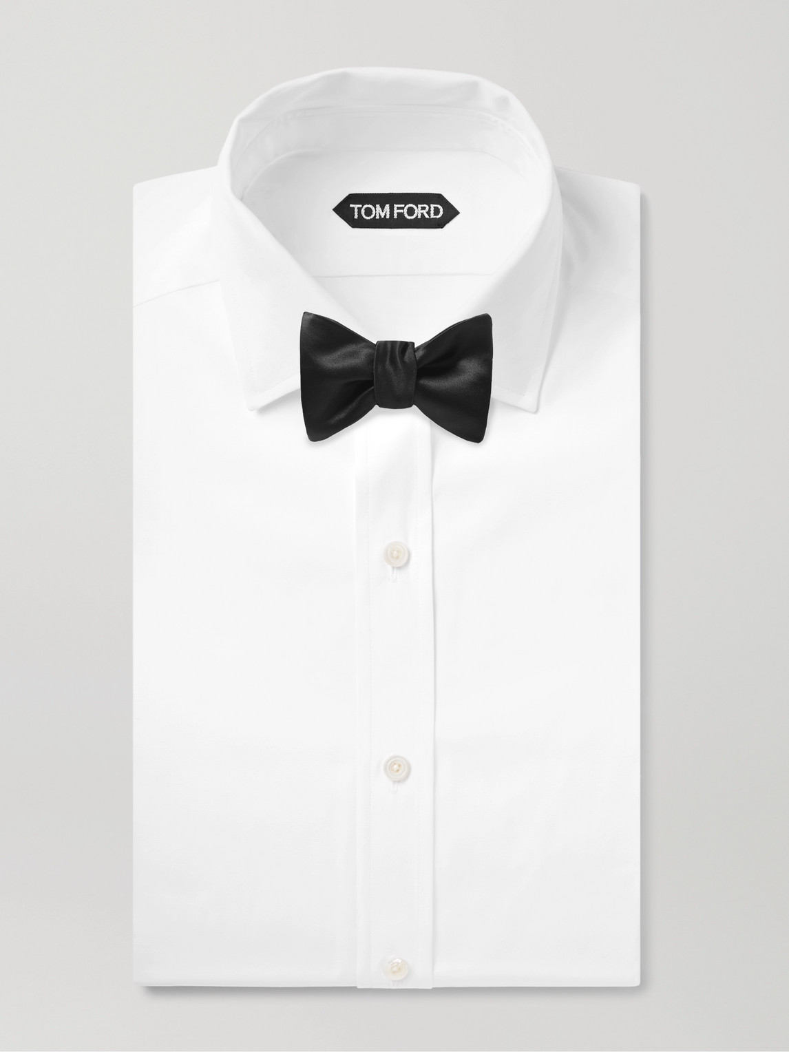 Shop Brunello Cucinelli Self-tie Duchesse Cotton And Silk-blend Satin Bow Tie In Black