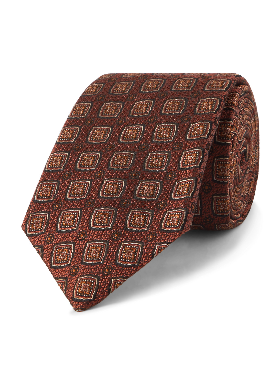 Brunello Cucinelli 8cm Silk-jacquard Tie In Brown