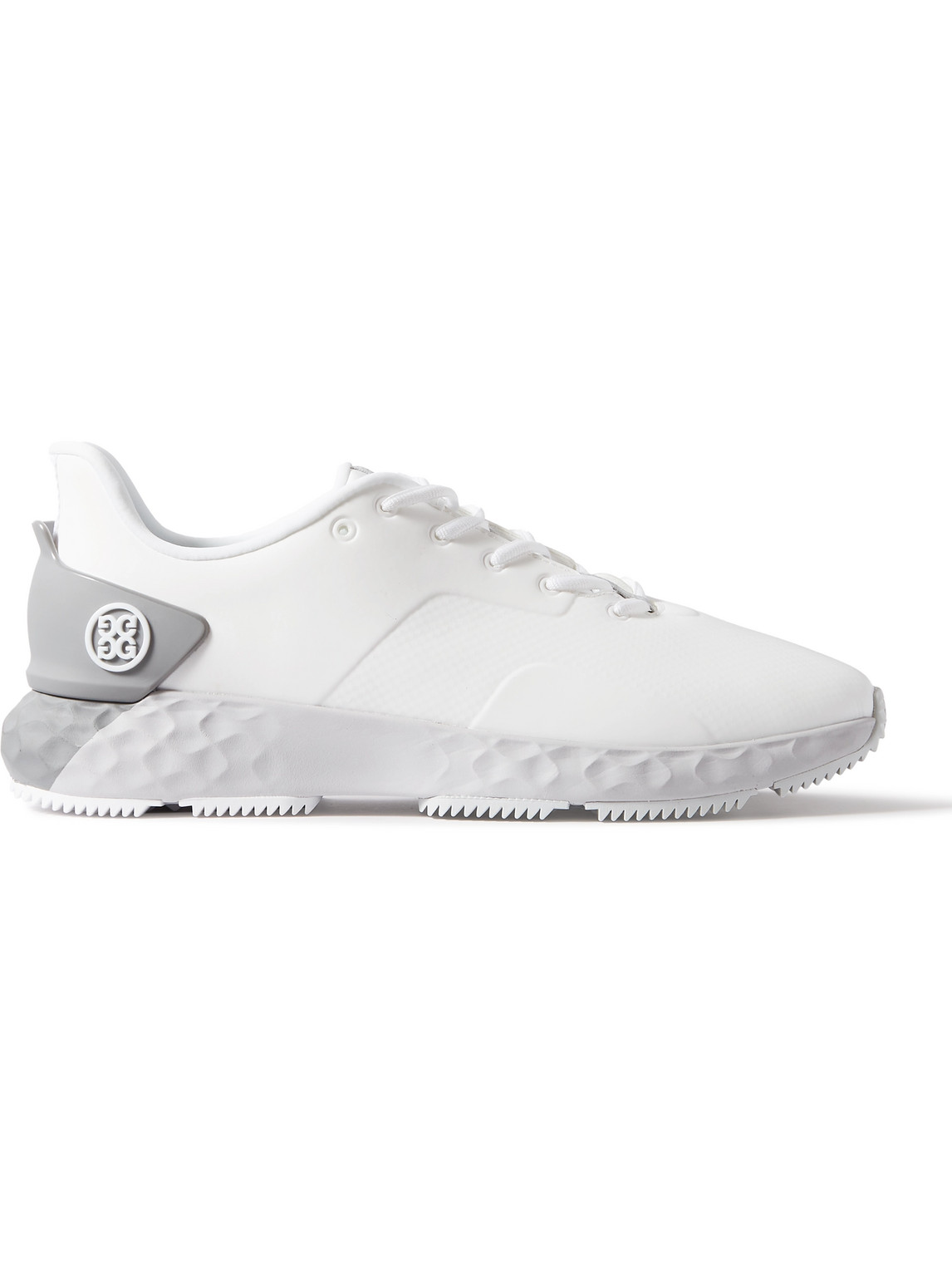 G/fore Mg4 Rubber-trimmed Shell Golf Sneakers In White