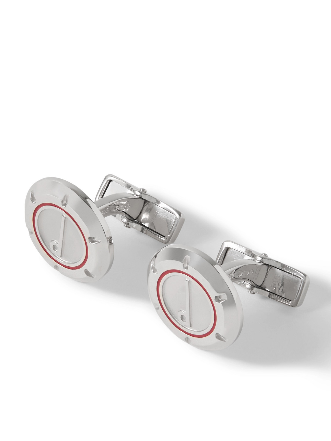 Dunhill Silver And Enamel Cufflinks In Metallic