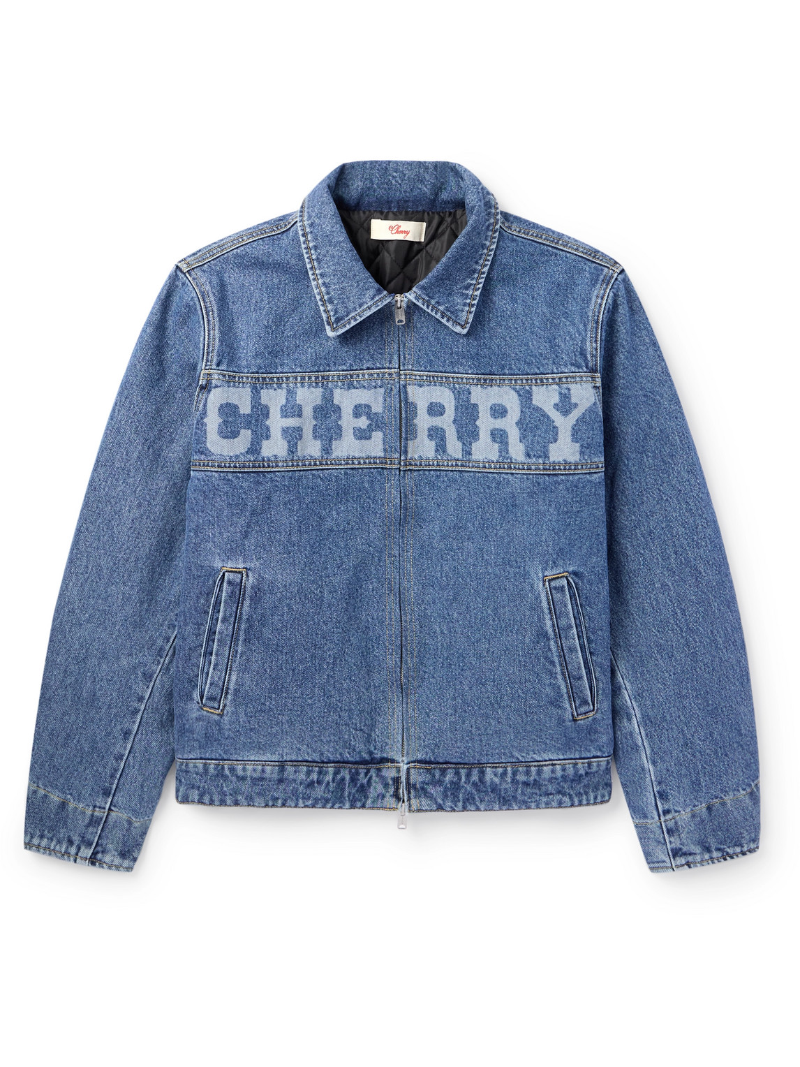 Logo-Print Denim Blouson Jacket