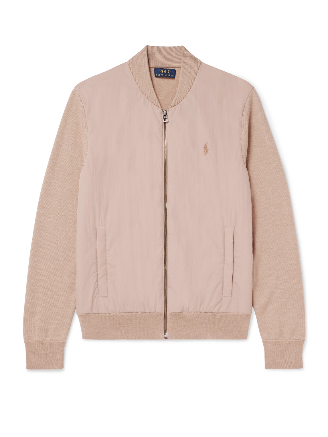 Merino Wool and Logo-Embroidered Cotton-Blend Shell Jacket