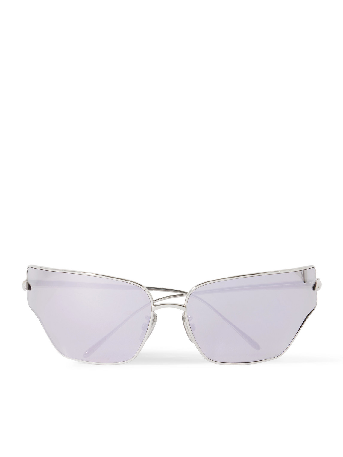 Wraparound Silver-Tone Sunglasses