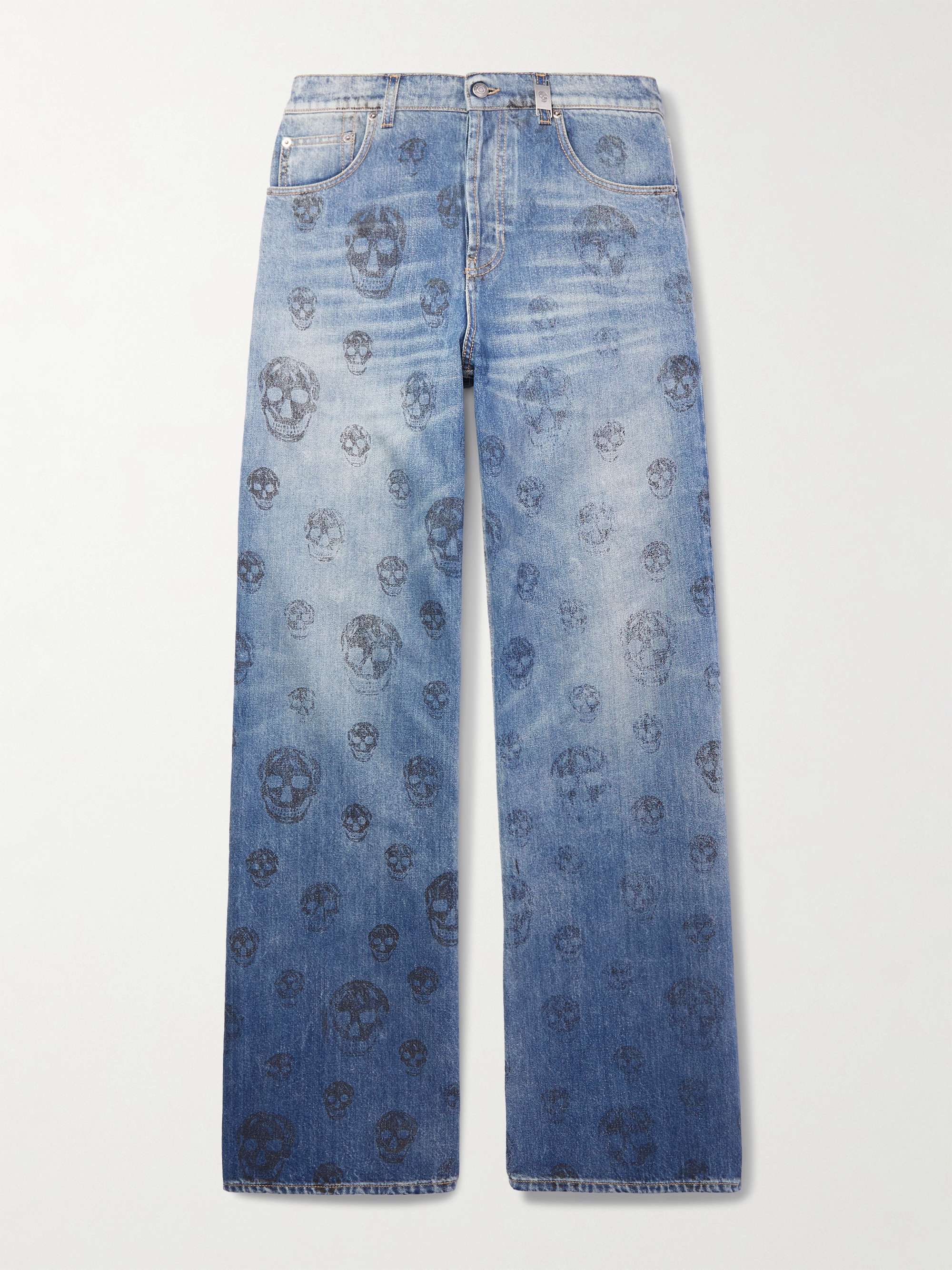 Straight Leg Printed Jeans