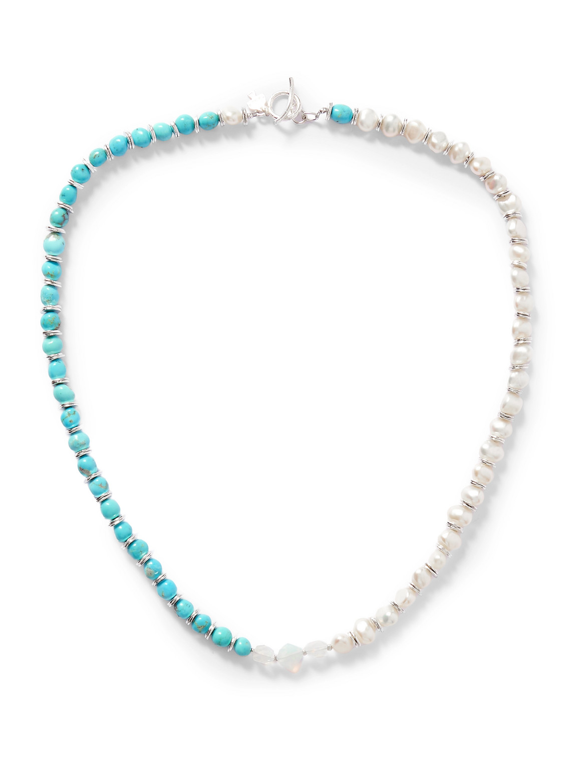 Silver Multi-Stone Beaded Necklace