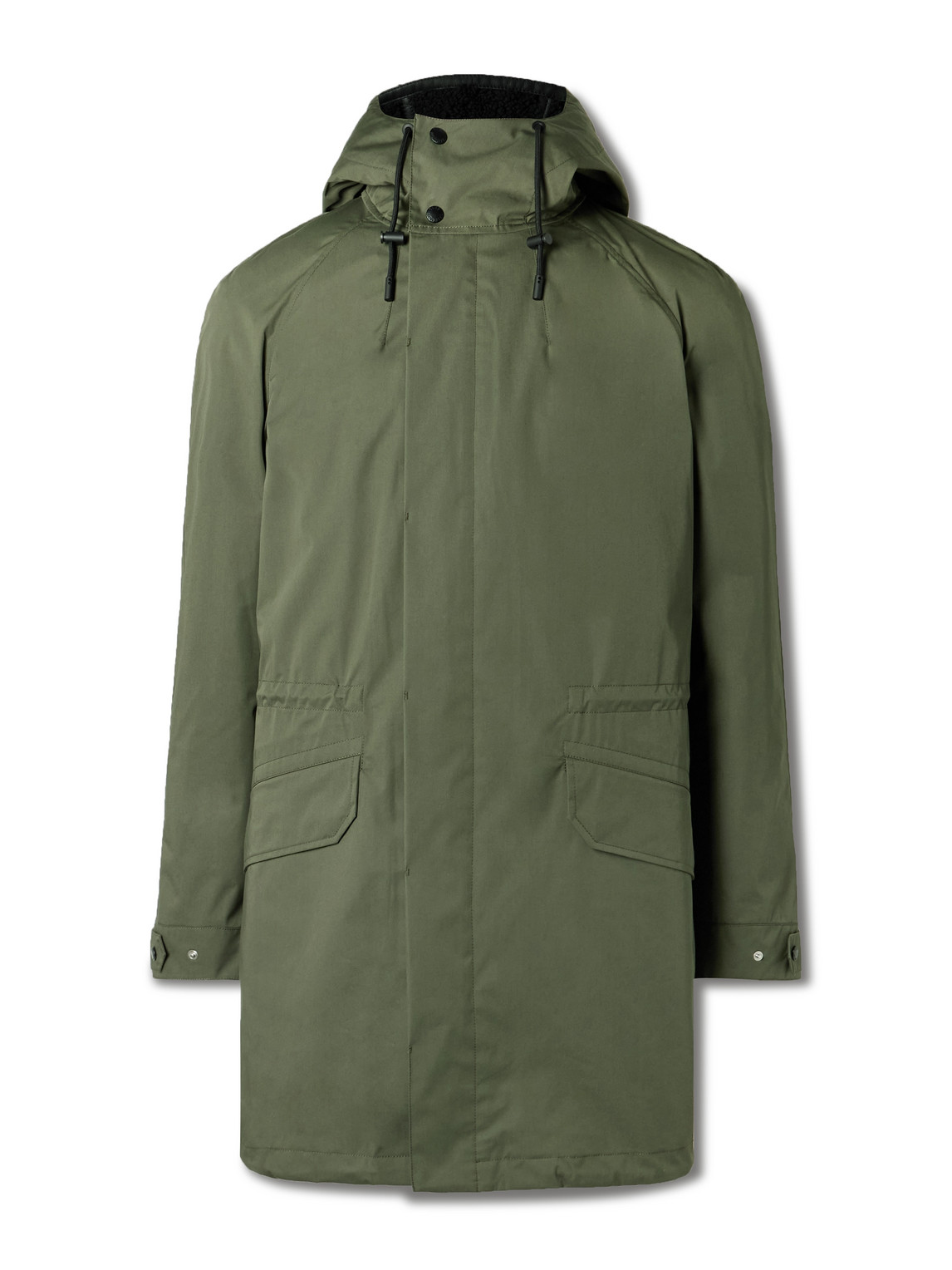 Cotton-Blend Twill Parka with Detachable Shearling Liner