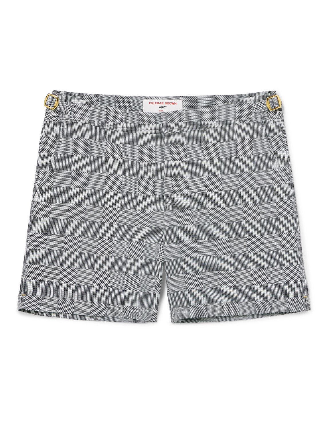 007 Bulldog Straight-Leg Checked Recycled Swim Shorts