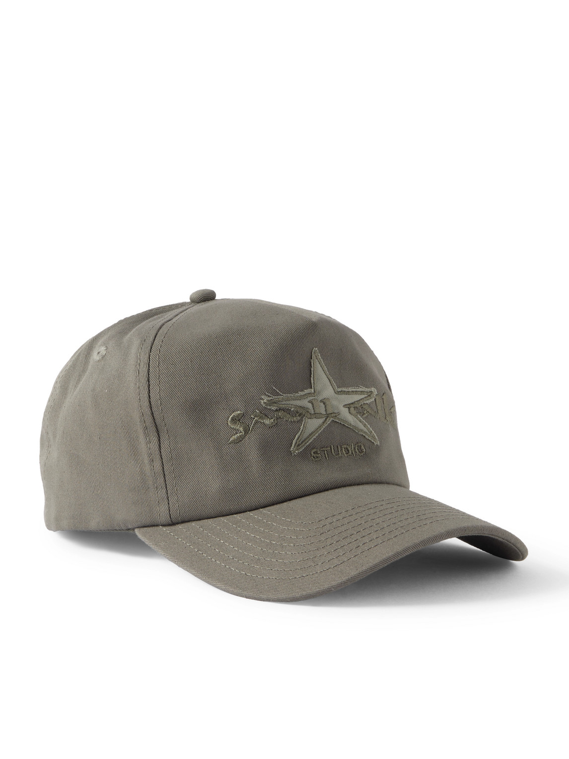 Small Talk Star Appliquéd Embroidered Cotton-twill Baseball Cap In Green