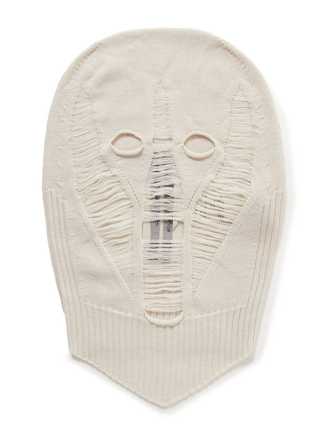 Rick Owens Distressed Wool Balaclava In Neutrals