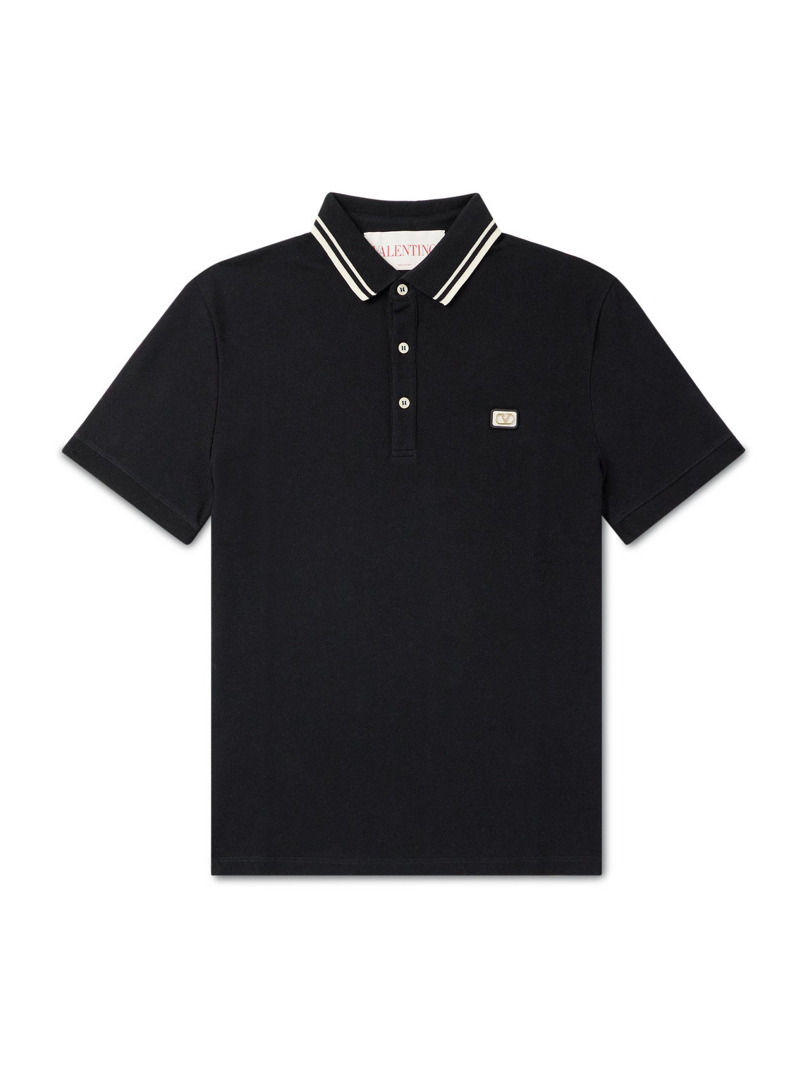 Logo-Appliquéd Striped Cotton-Piqué Polo Shirt