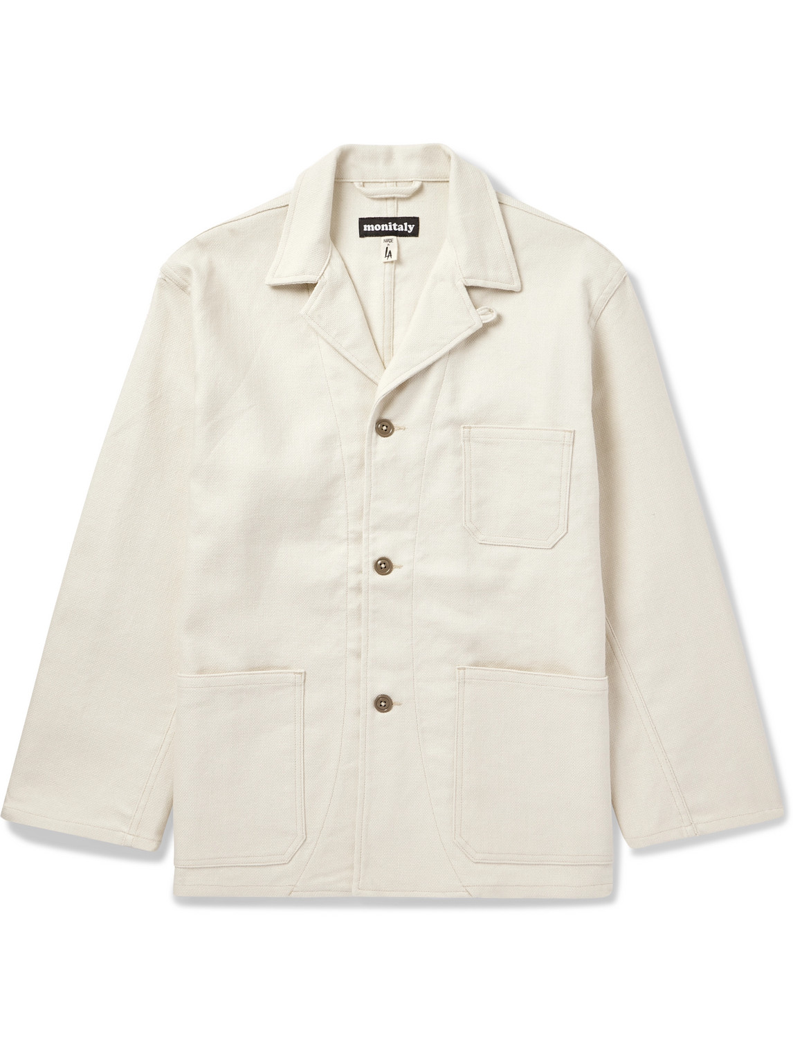 Convertible-Collar Linen and Cotton-Blend Jacket