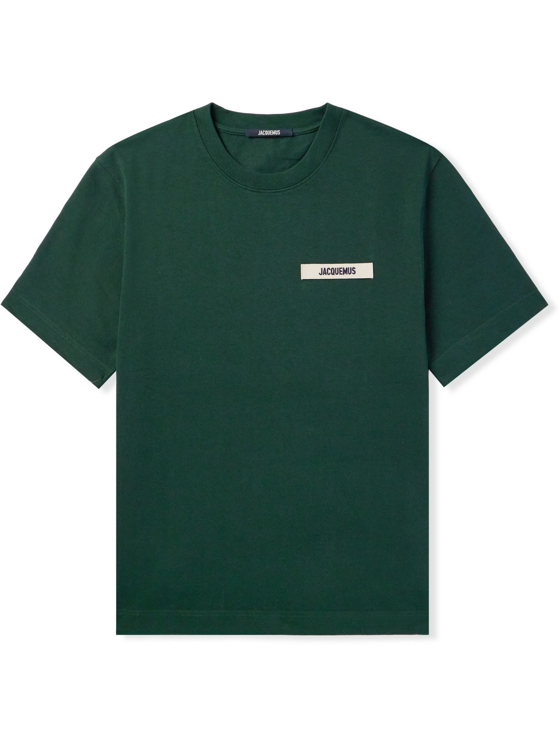 Grosgrain-Trimmed Logo-Embroidered Cotton-Jersey T-shirt