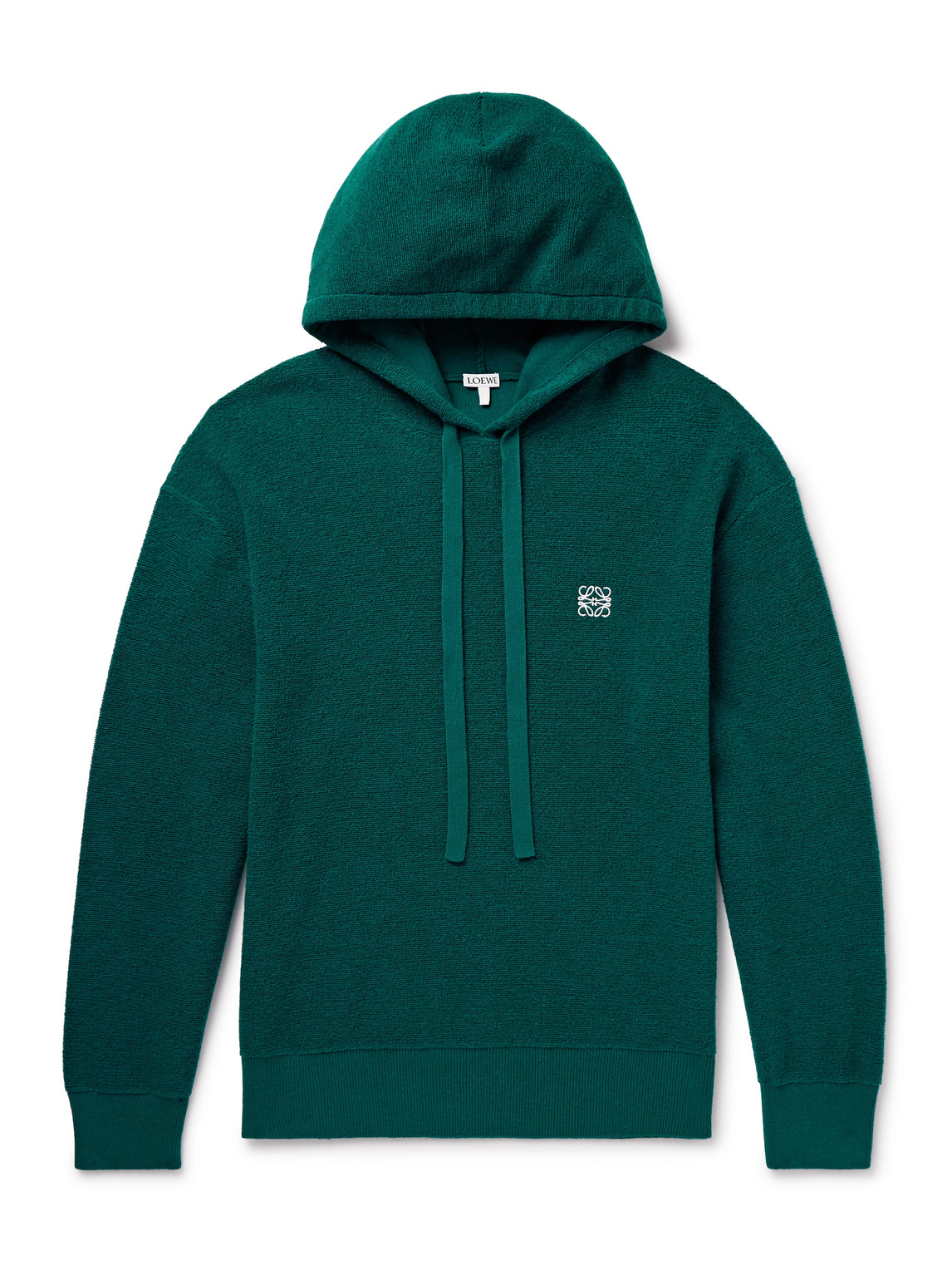 Logo-Embroidered Wool-Terry Hoodie