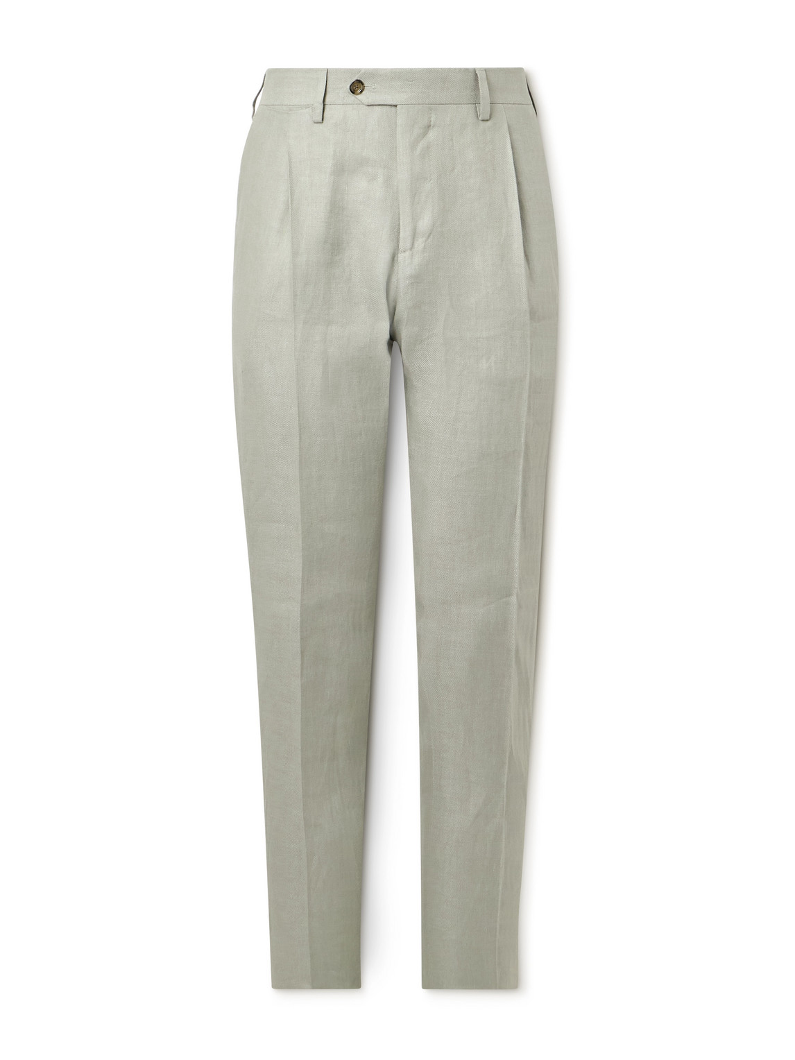 Soho Tapered Pleated Linen-Twill Trousers