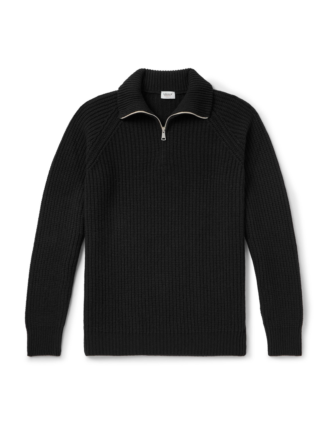 Ribbed Wool Half-Zip Sweater