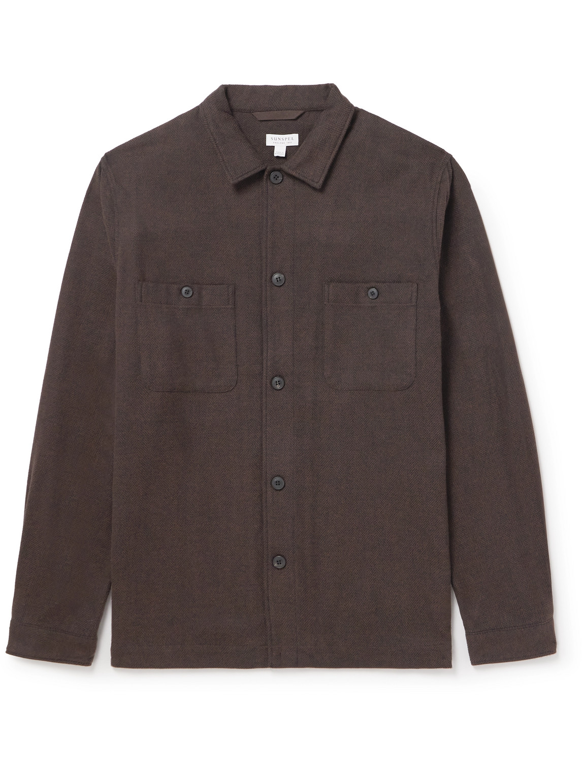 Herringbone Cotton-Flannel Overshirt