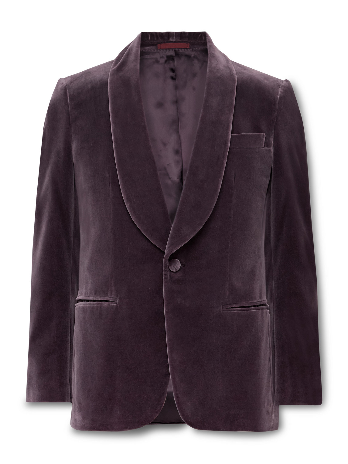 Slim-Fit Shawl-Collar Cotton-Velvet Tuxedo Jacket